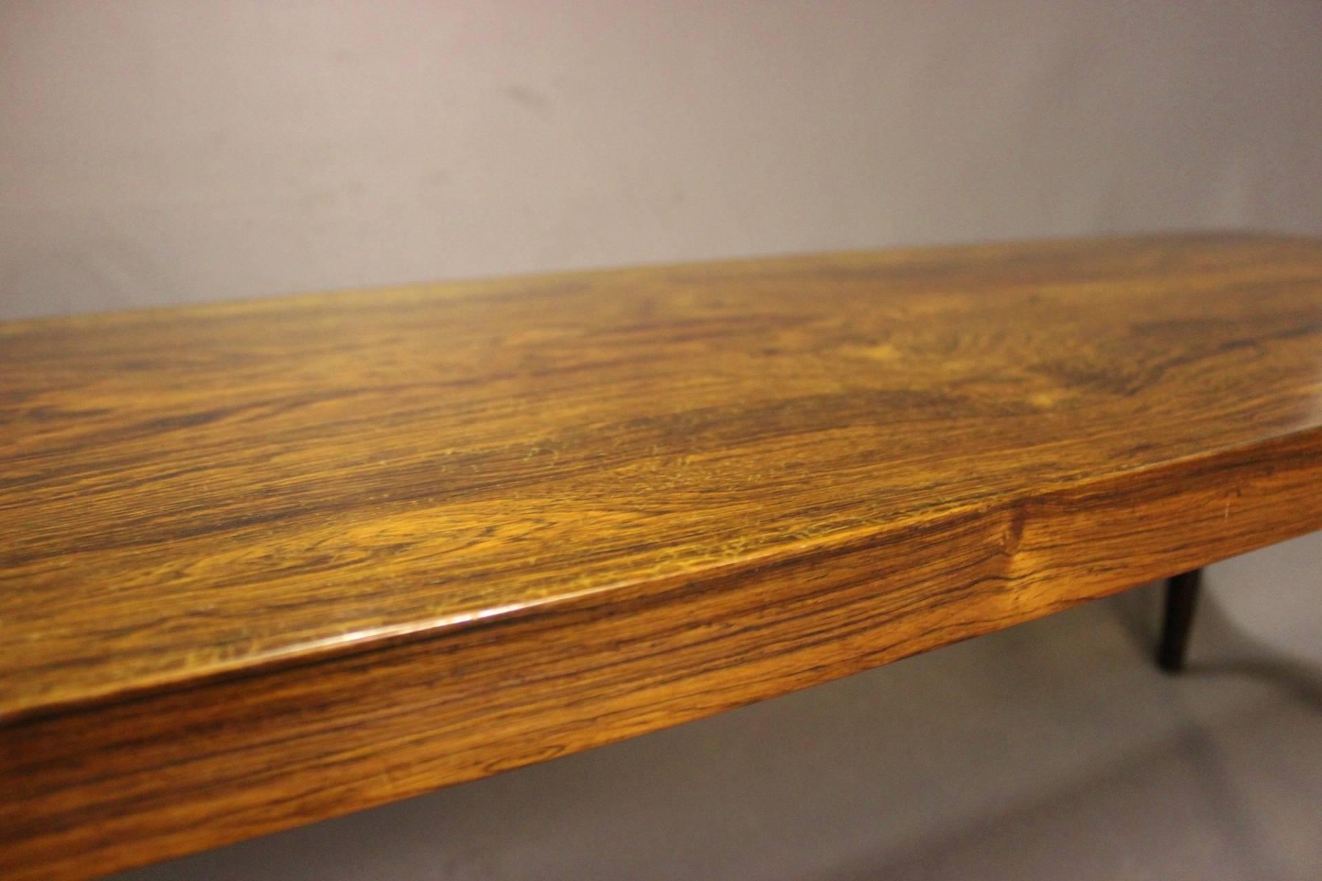 Oblong Coffee Table with Extension Leaf in Rosewood by CFC Silkeborg, 1960s In Good Condition In Lejre, DK