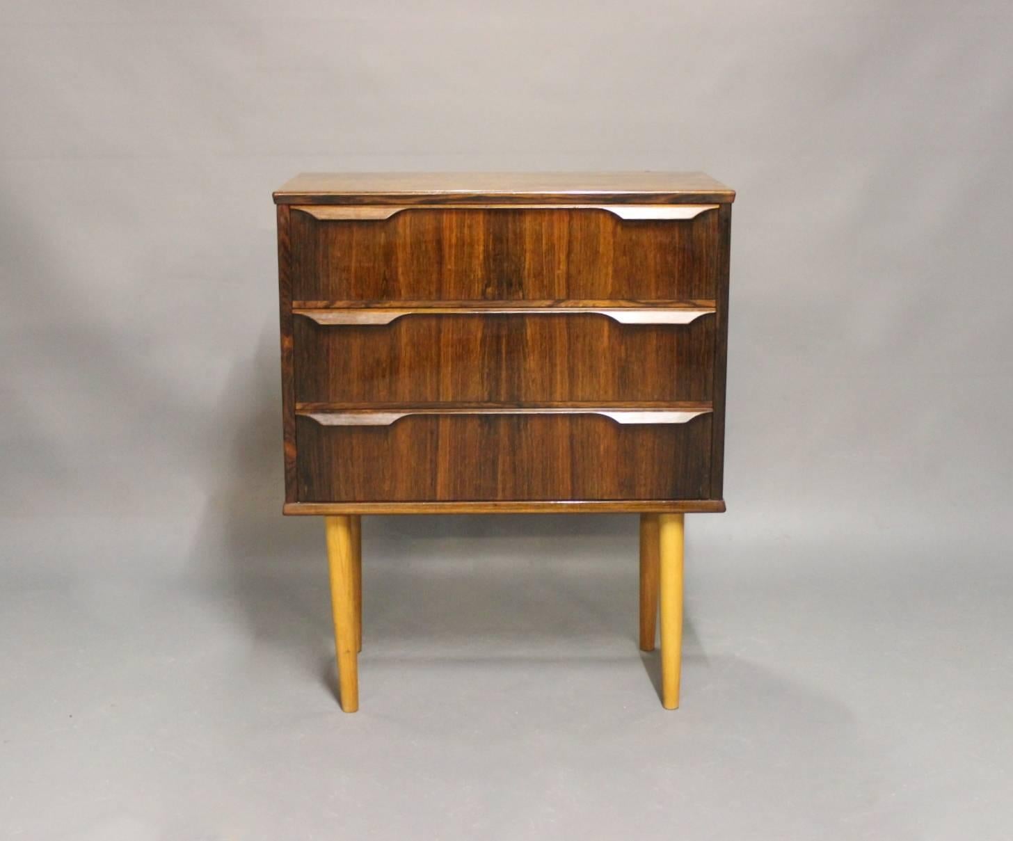 Small chest of drawers in rosewood manufactured at 