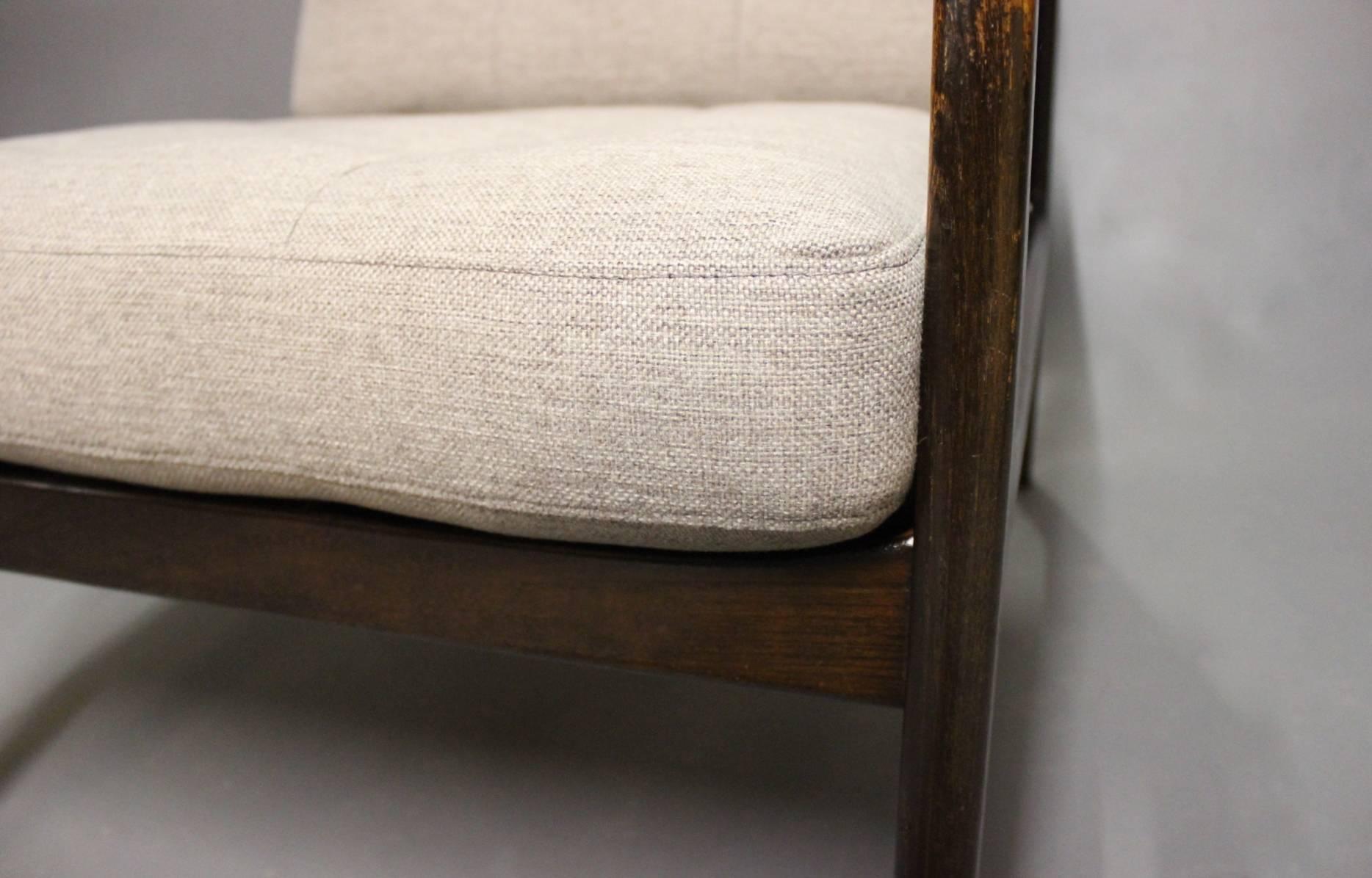 Easy Chair in Teak and Grey Wool Seats of Danish Design from the 1960s For Sale 2