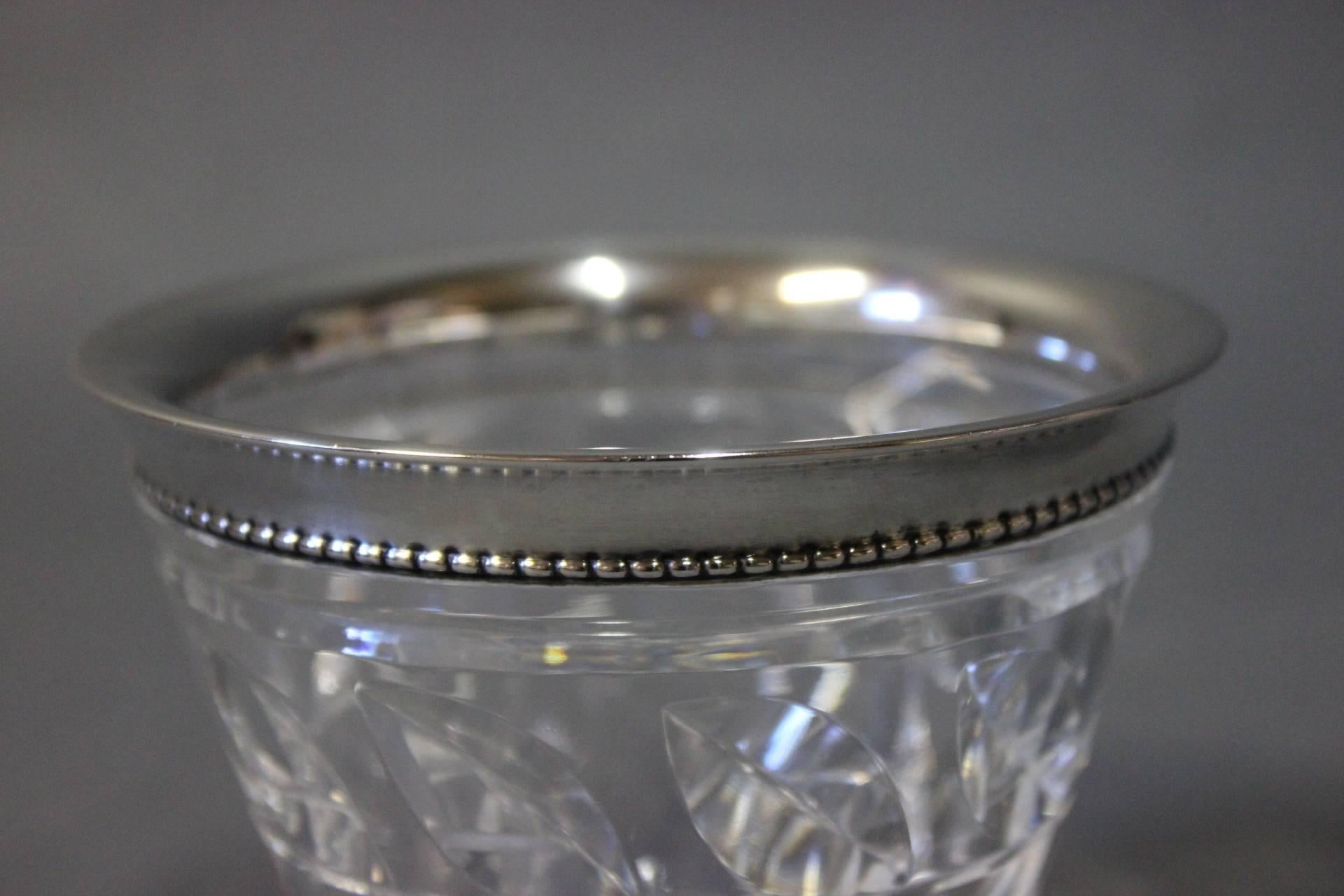 Other Bowl of Crystal with Edge of Hallmarked Silver from the 1930s