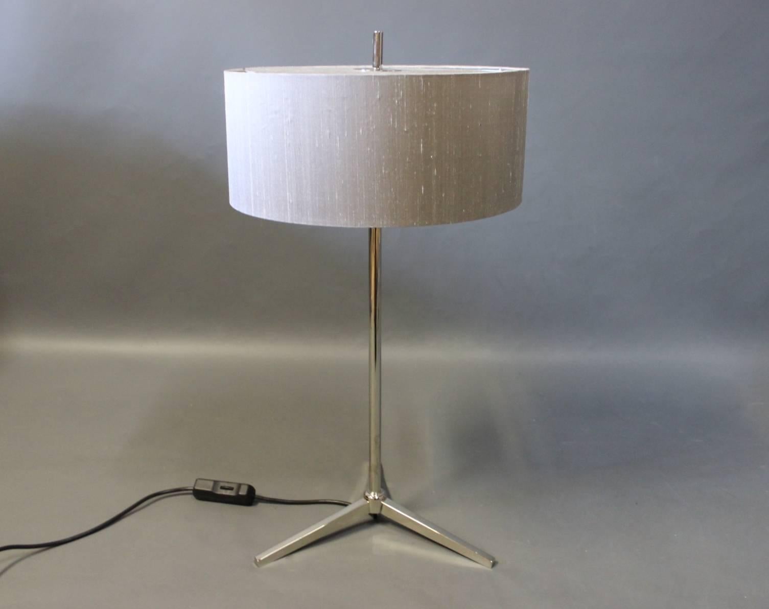 Set of Two Table Lamps of Chrome-Plated Metal of Italian Design, 1980s In Good Condition In Lejre, DK