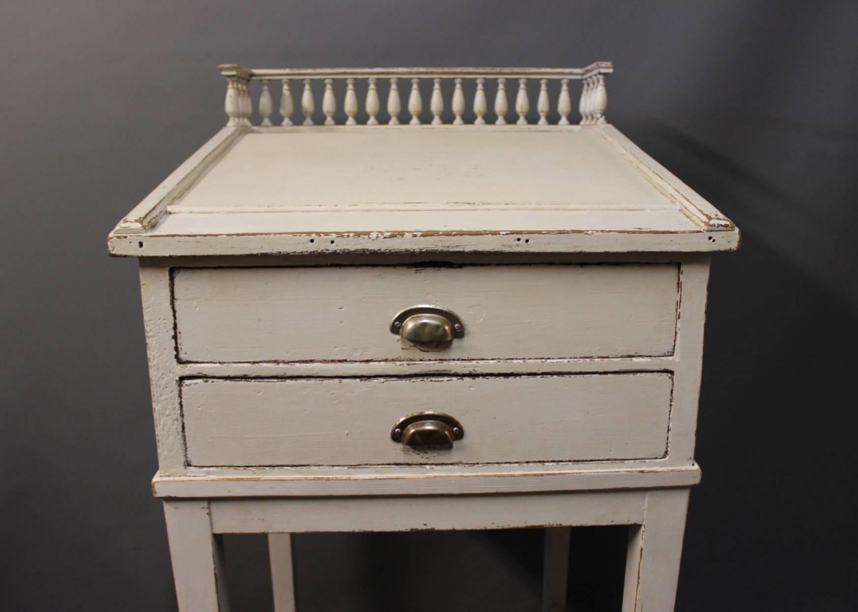 Danish Grey Painted Writing Desk in the Style Gustavian from the 1840s For Sale