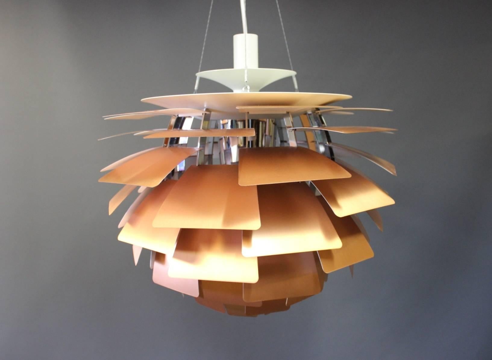 Artichoke, 60, in copper designed by Poul Henningsen in 1958 and manufactured by Louis Poulsen in the 1980s.