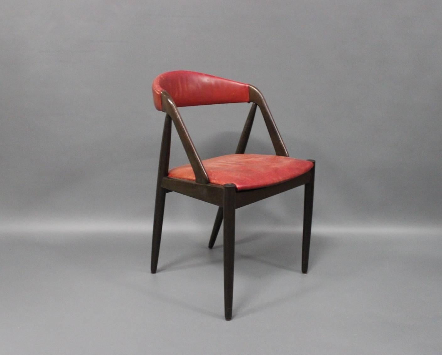 Scandinavian Modern Set of Four Dining Room Chairs, Model 31 by Kai Kristiansen, 1960s For Sale