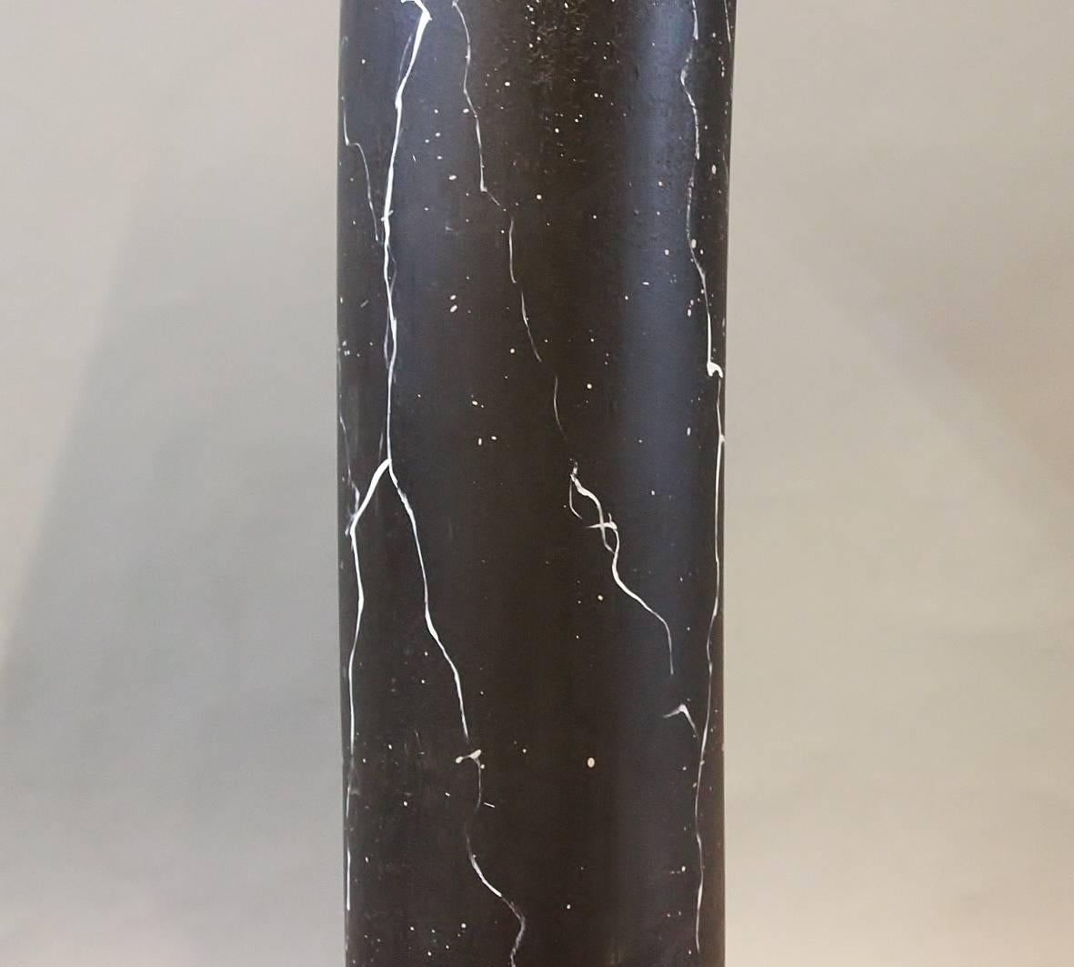 Danish Marbled Pedestal of Black and White Painted Wood, 1930s For Sale