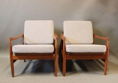 Pair of Easy Chairs in Teak by Kai Kristiansen and Skive Møbelfabrik, 1960s