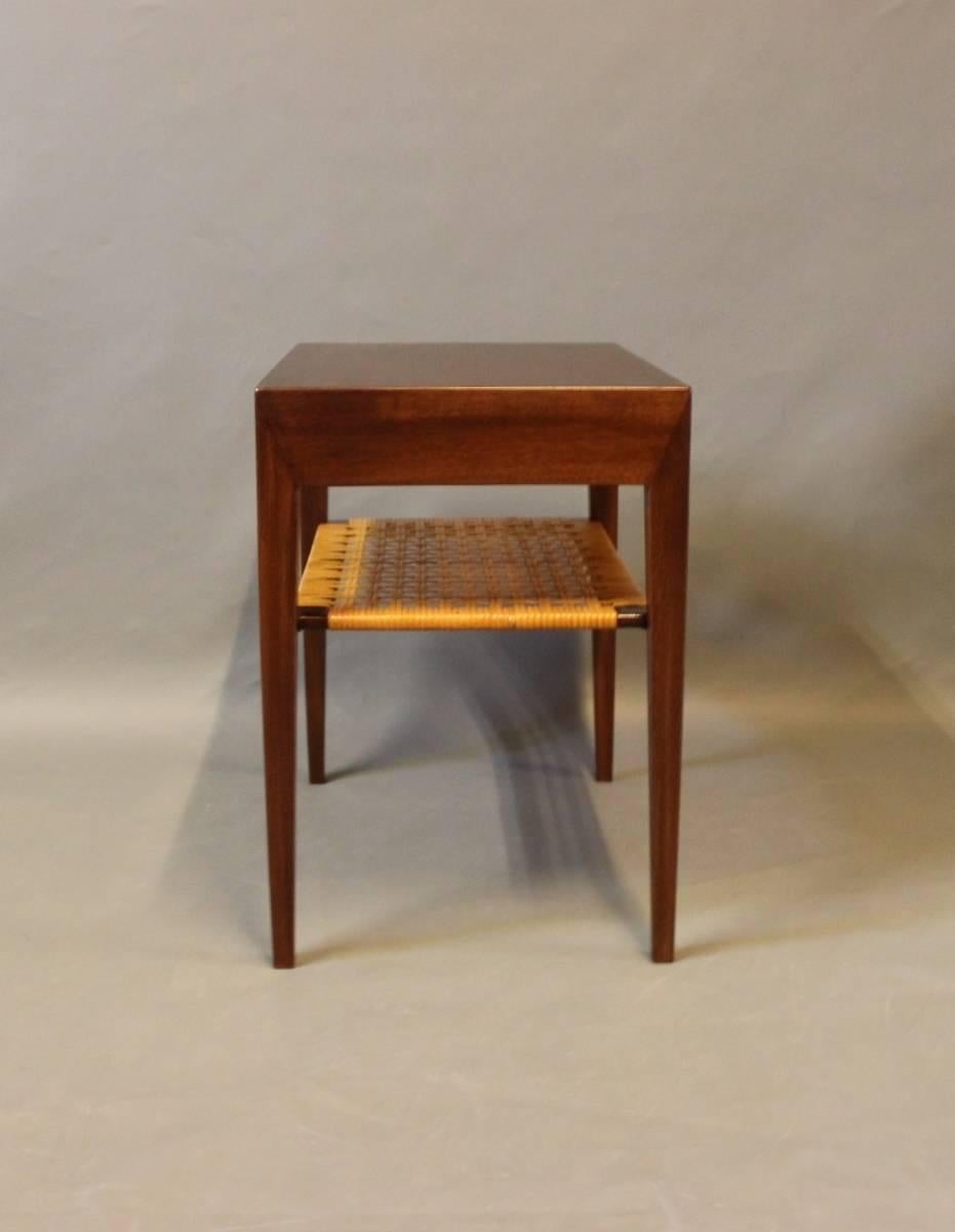 narrow bedside table dark wood