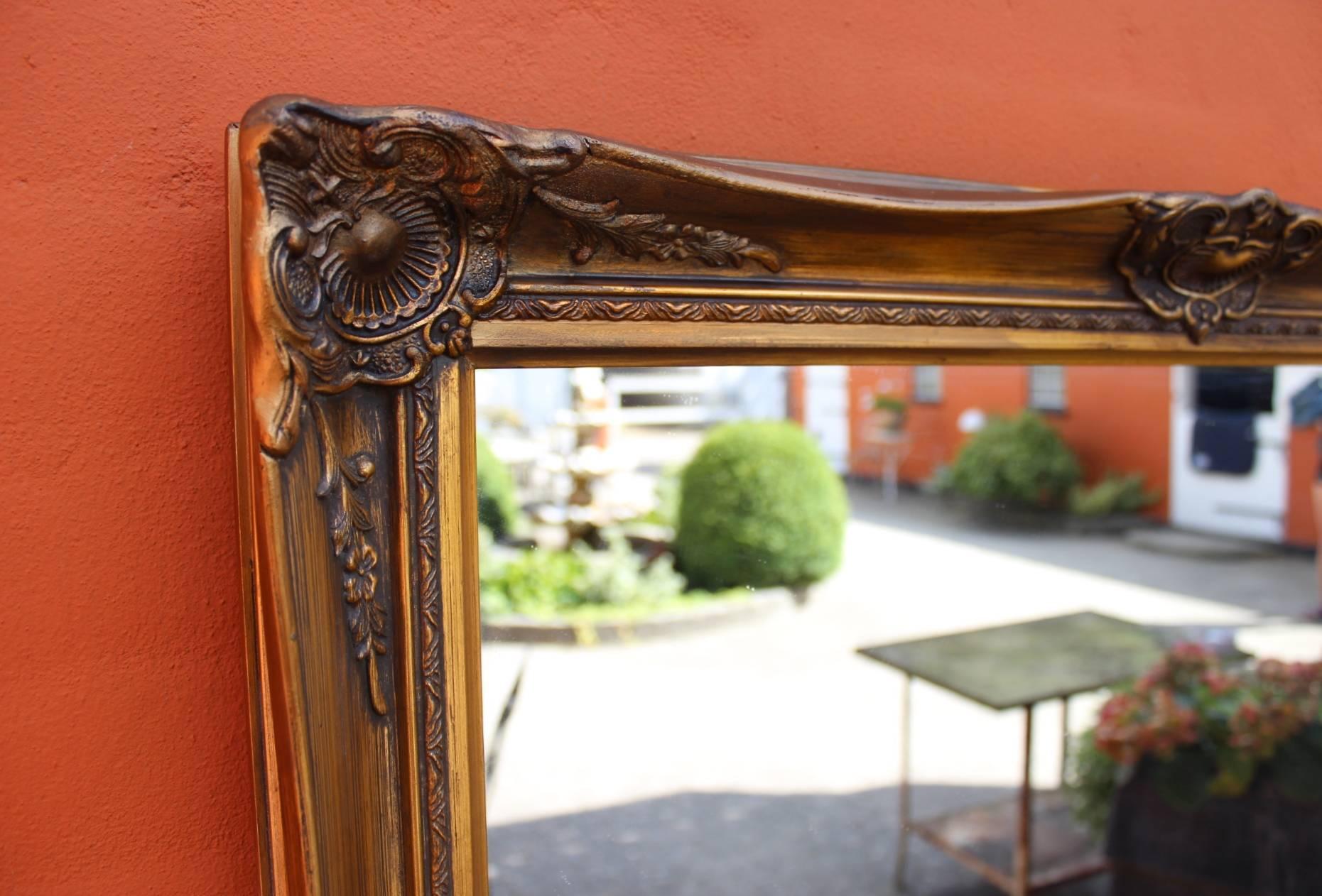 Danish Large Mirror with a Gilded Frame from Around the 1930s