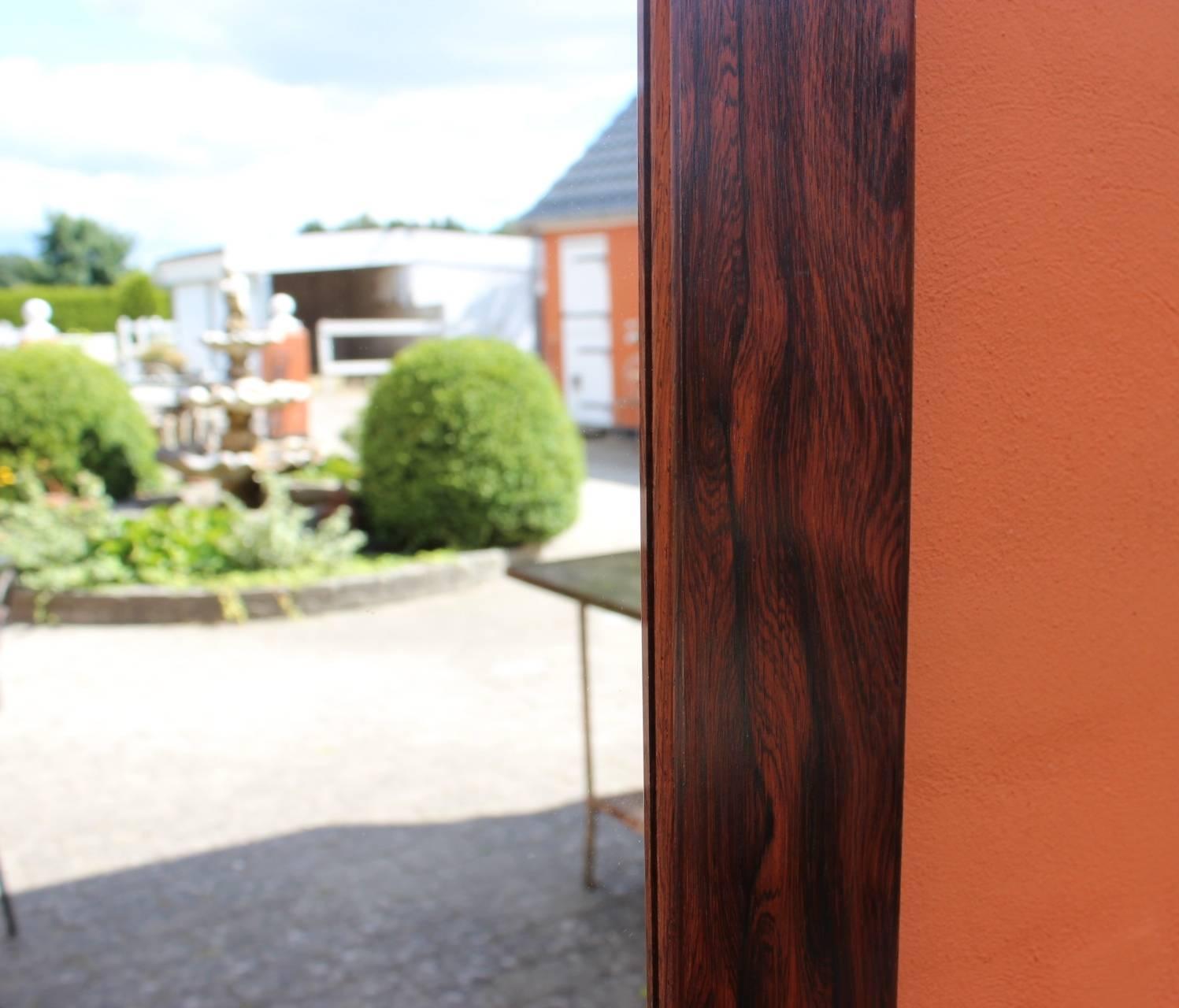 Mirror in Wide Frame in Rosewood of Danish Design, 1960s In Good Condition In Lejre, DK