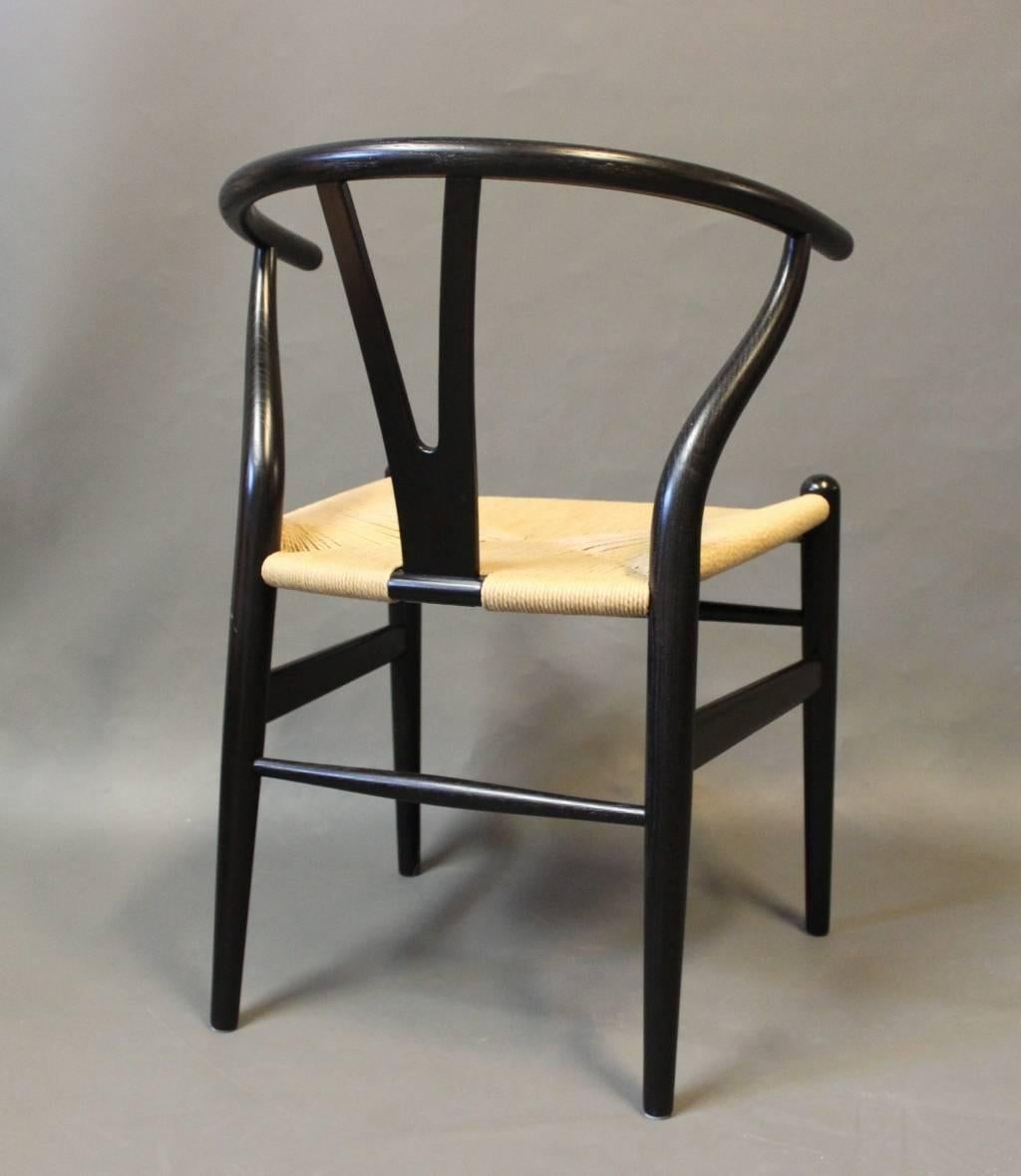 Scandinavian Modern Four Y-Chairs 'Wishbone, ' Model CH24 by Hans J. Wegner and Carl Hansen & Son
