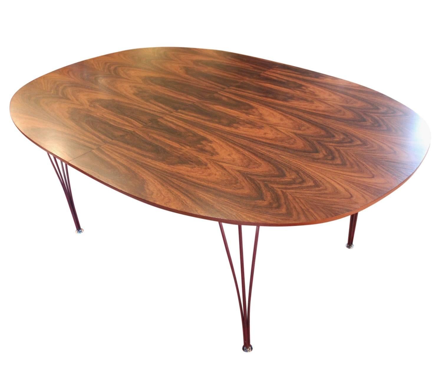 Scandinavian Modern Super Ellipse Table in Rosewood by Piet Hein, Arne Jacobsen and Bruno Mathsson