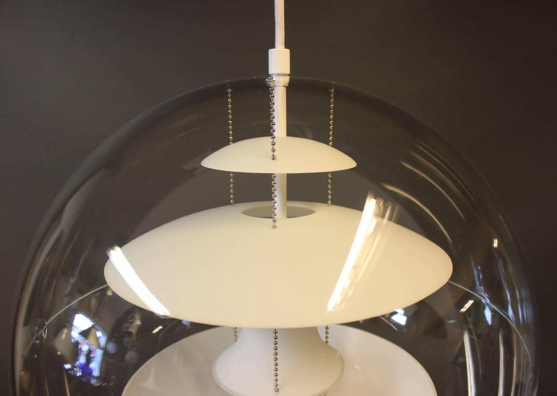Danish Globe 40, with Opaline Glass by Verner Panton and VerPan, 1980s