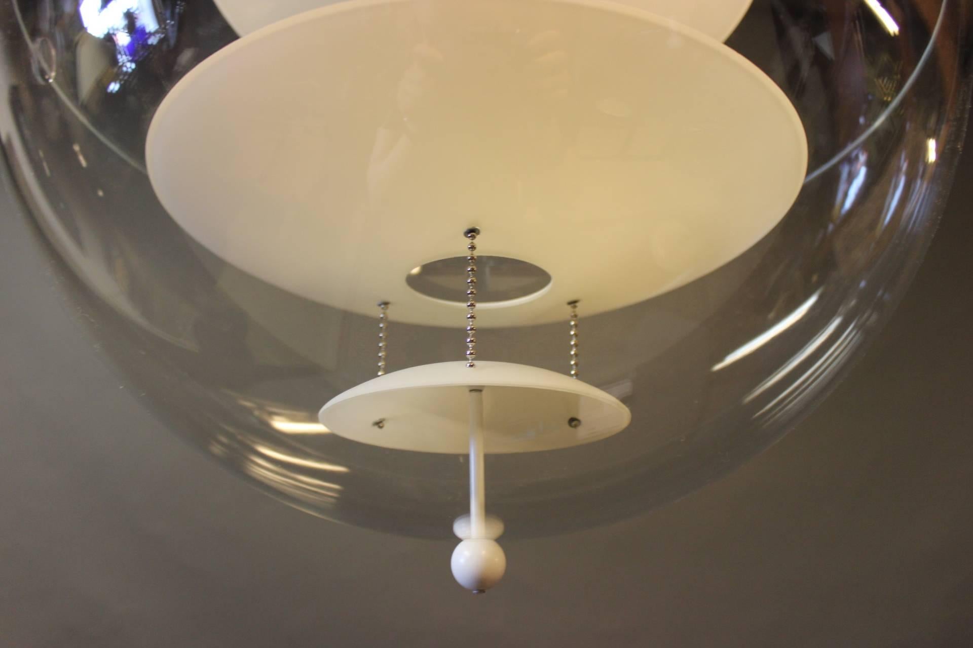 Globe 40, with Opaline Glass by Verner Panton and VerPan, 1980s 1