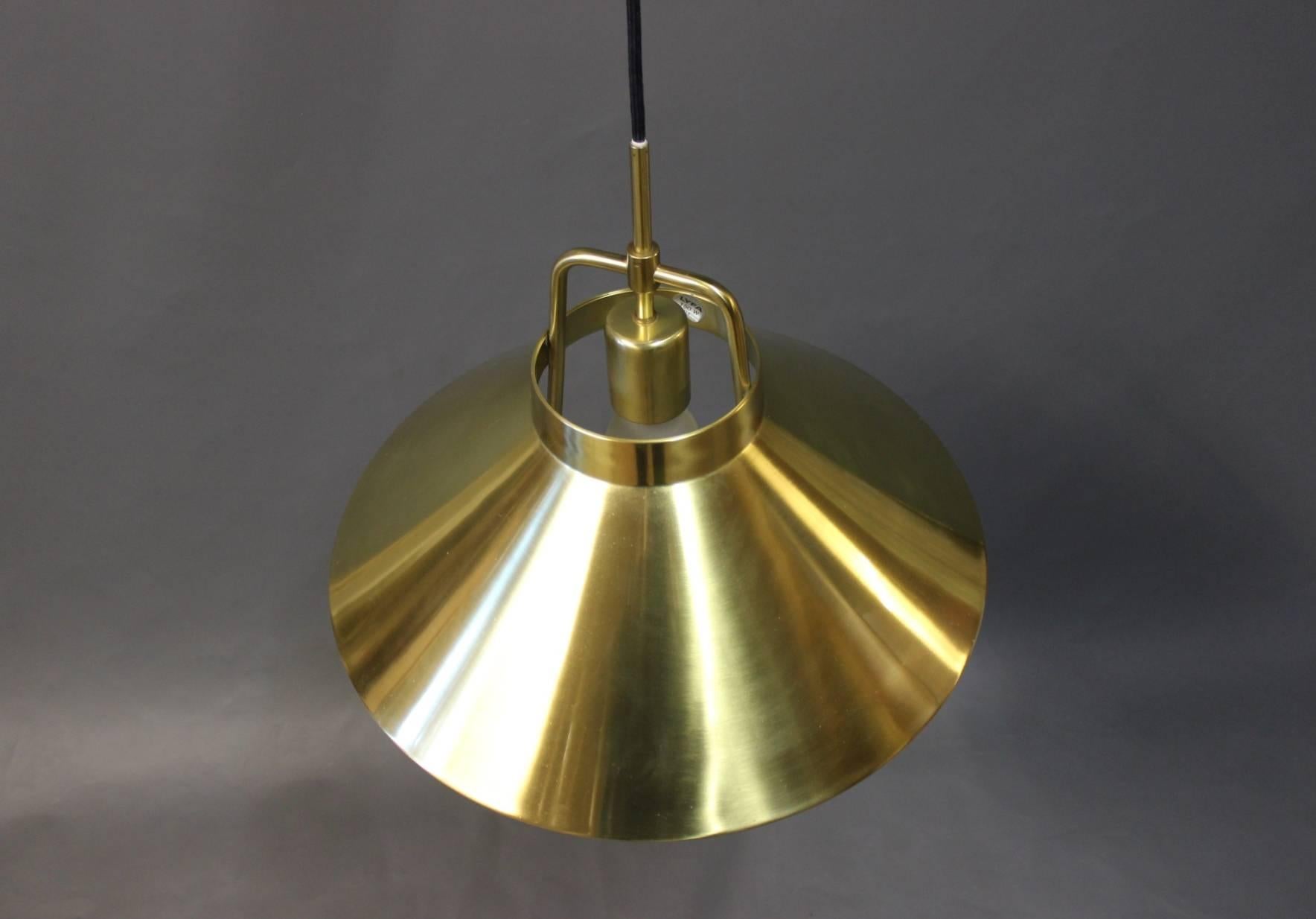 Danish Brass Pendant, Model P925, by Frits Schlegel for Lyfa, 1960s
