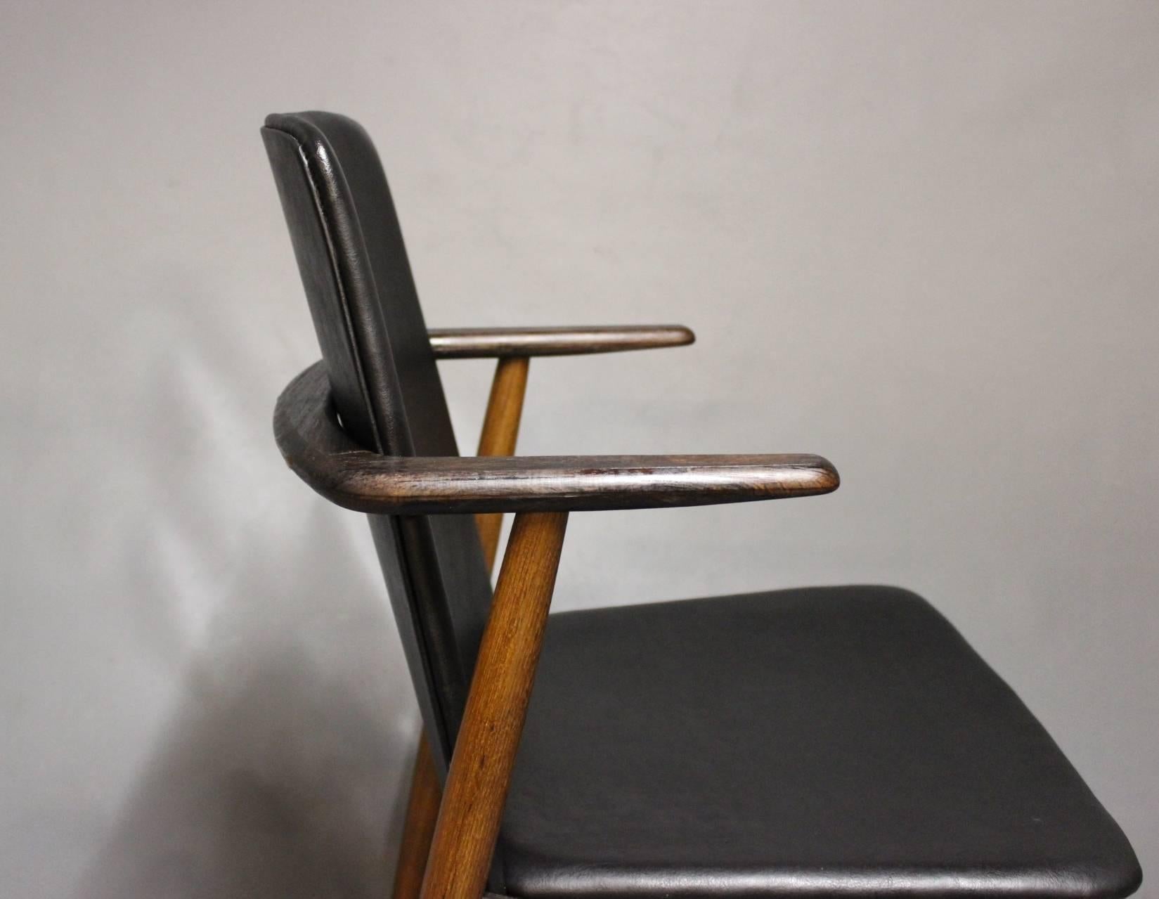 Pair Of Armchairs Made In Rosewood & Black Leather By Hans Olsen From 1960s In Good Condition For Sale In Lejre, DK