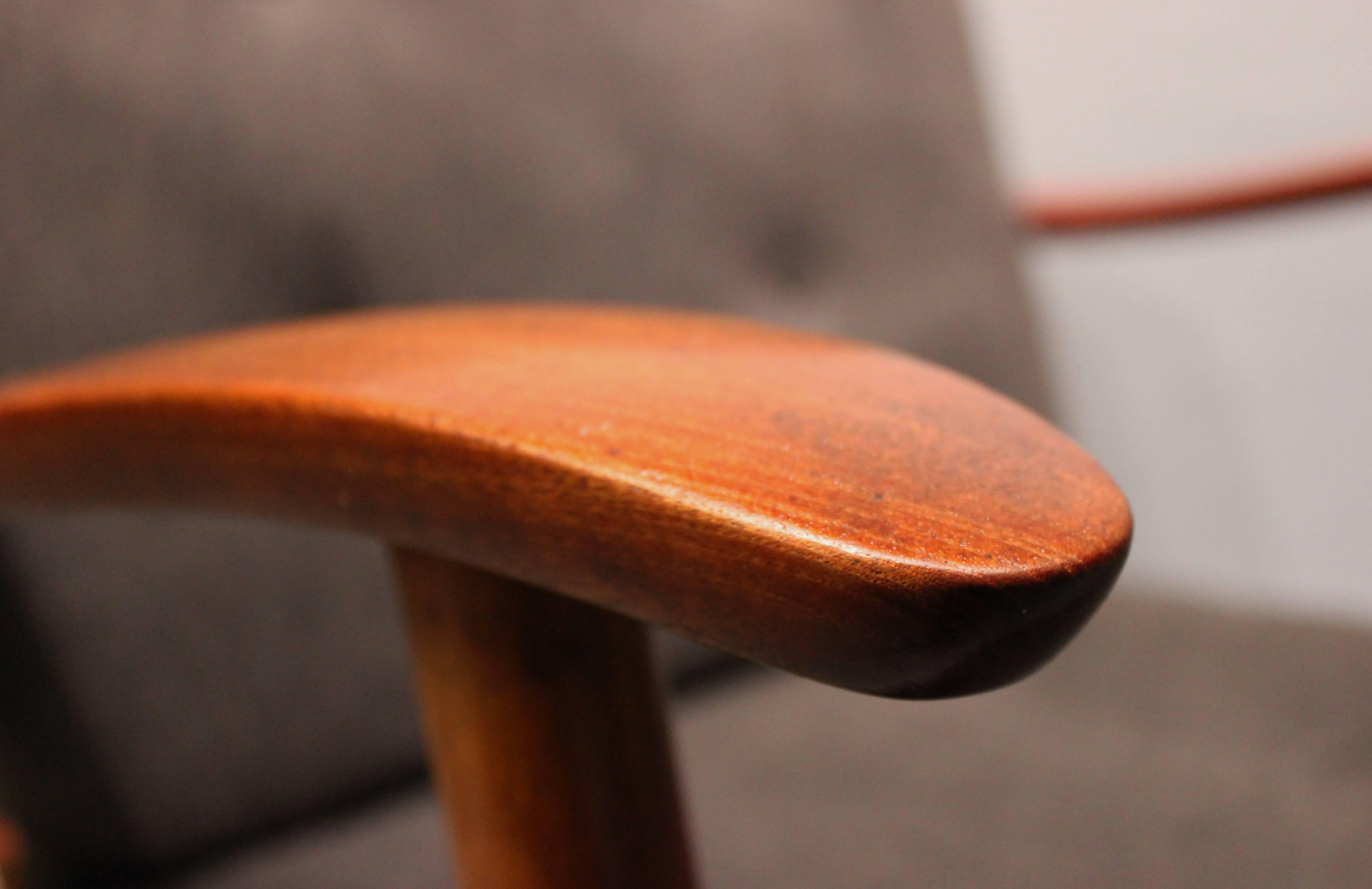 Pair of Easy Chairs in Teak and Dark Grey Upholstery, Danish Design, 1960s 1