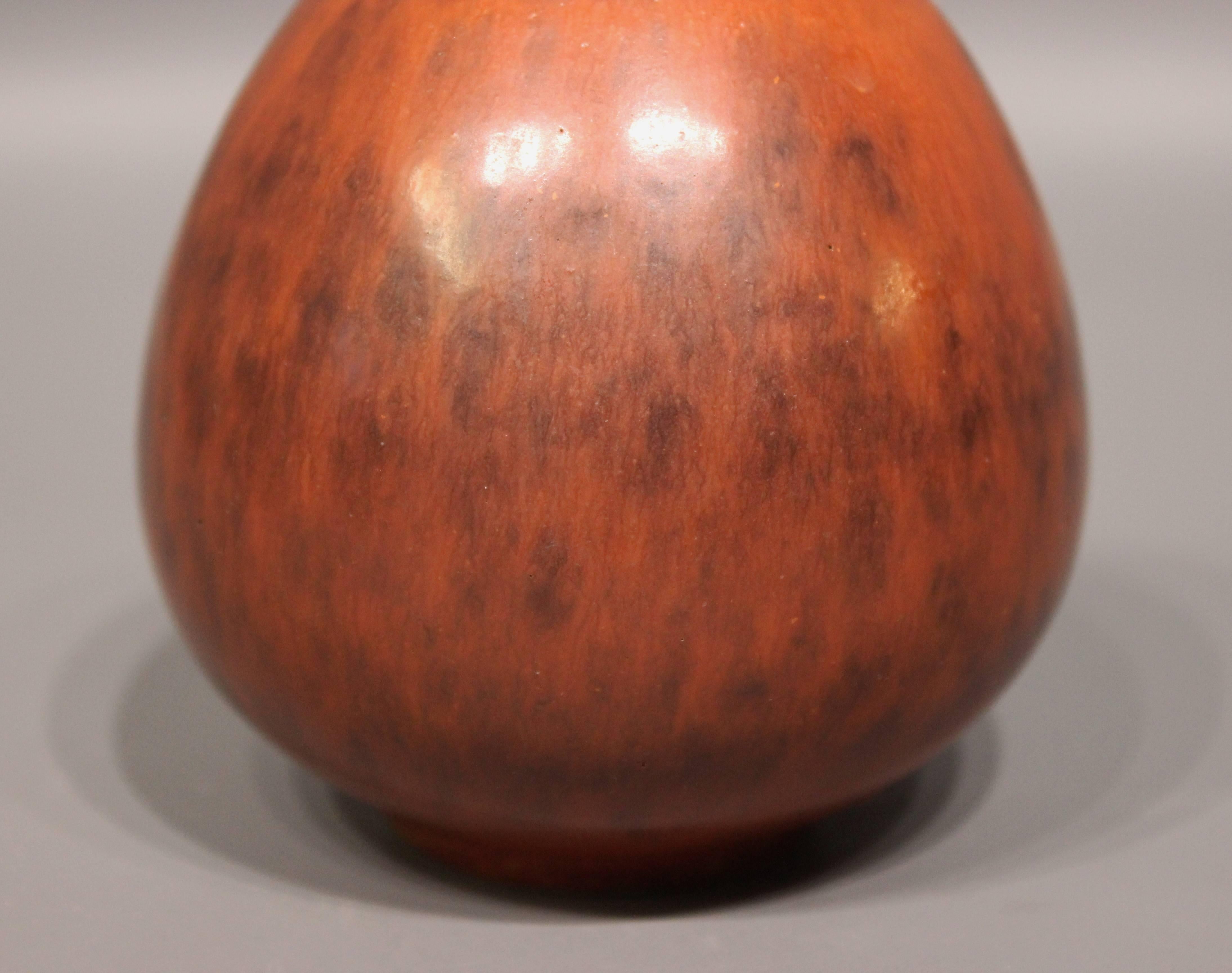 Ceramic Vase with a Light Brown Glaze, No.: 1 by Saxbo In Good Condition In Lejre, DK