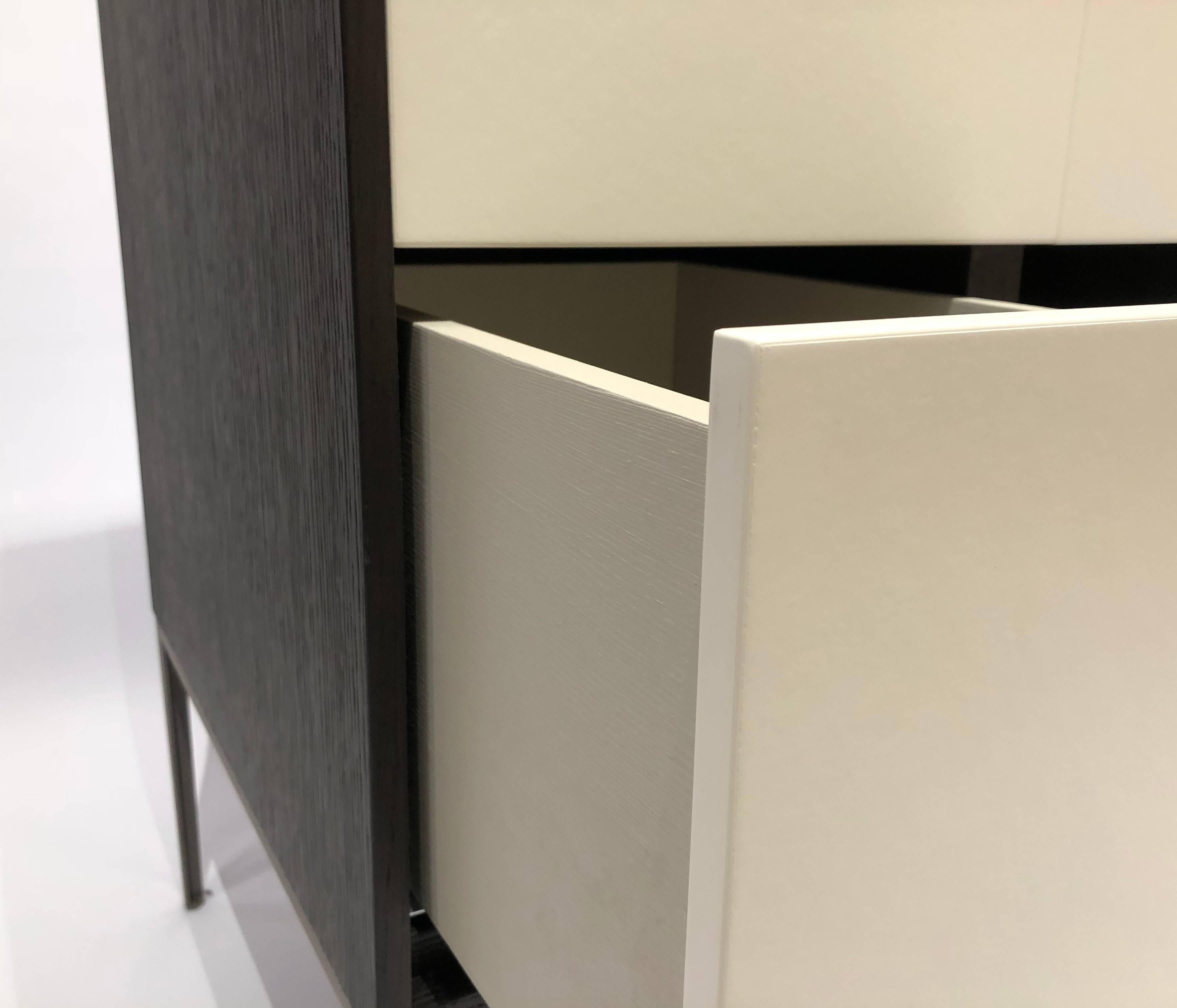 Contemporary Chest of Drawers in Black Brushed Oak by Aisen Furniture
