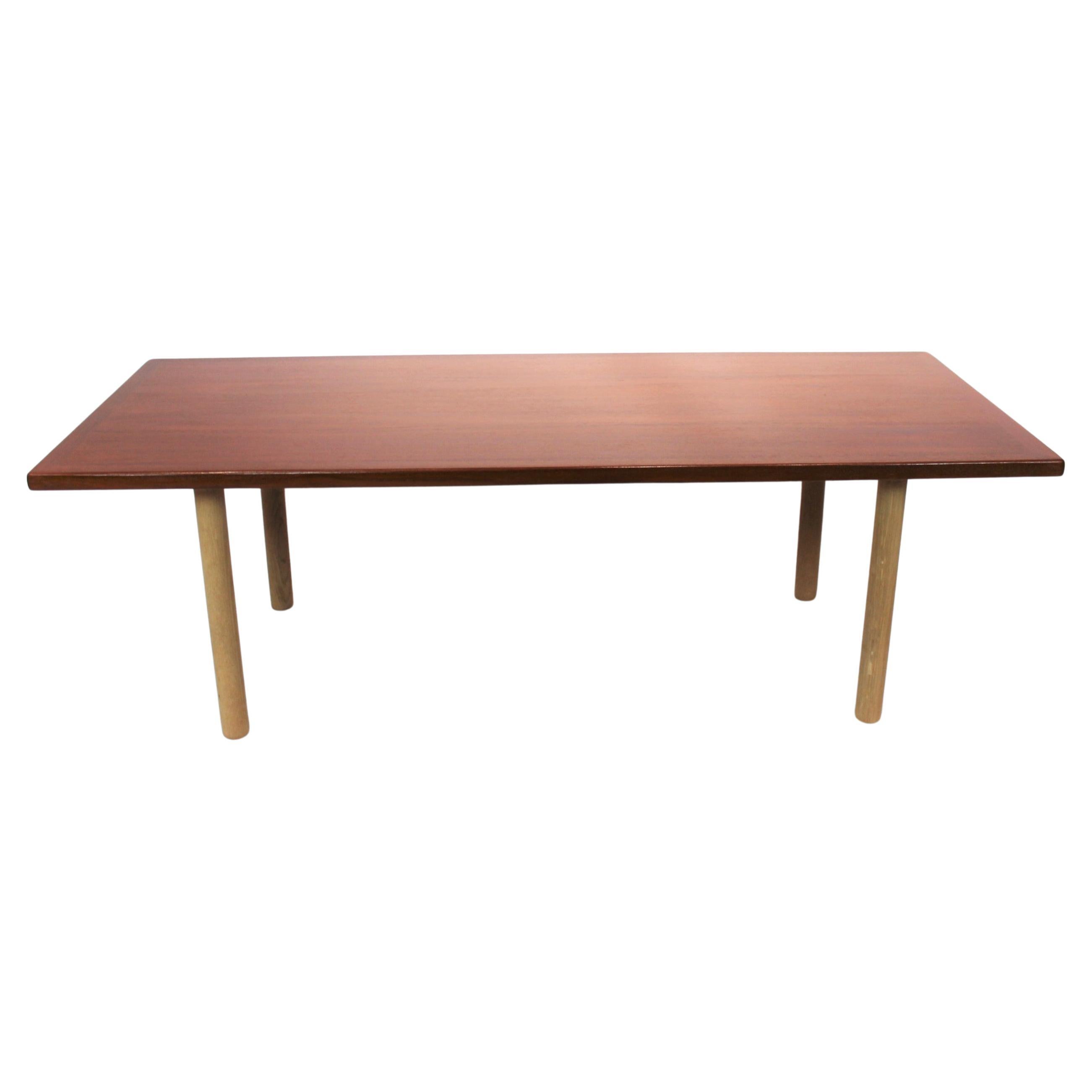 Coffee Table in Teak and Oak by Hans J. Wegner and Andreas Tuck, 1960s For Sale