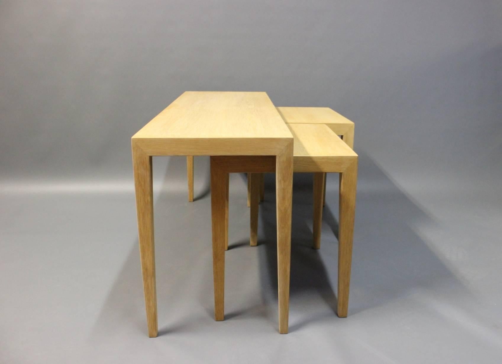 Nest of Tables in Oak, No. 165, circa 1960 by Severin Hansen In Good Condition In Lejre, DK