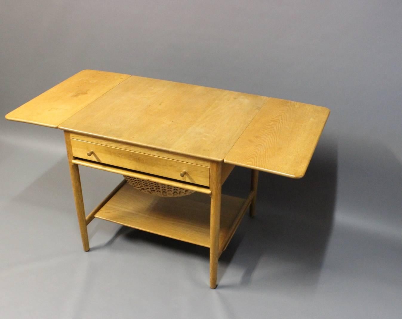 Scandinavian Modern Work Table in Oak by Hans J. Wegner and Manufactured by Andreas Tuck, circa 1960