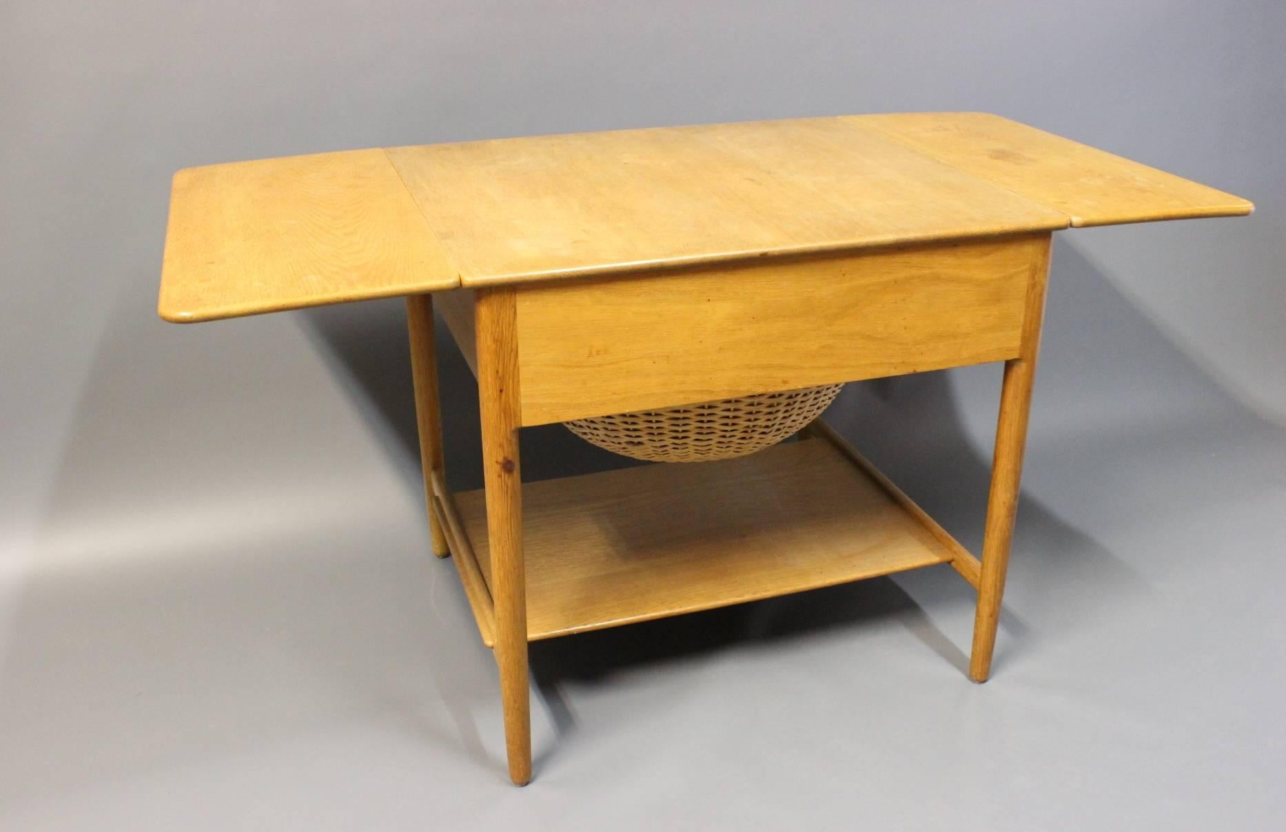 Mid-20th Century Work Table in Oak by Hans J. Wegner and Manufactured by Andreas Tuck, circa 1960