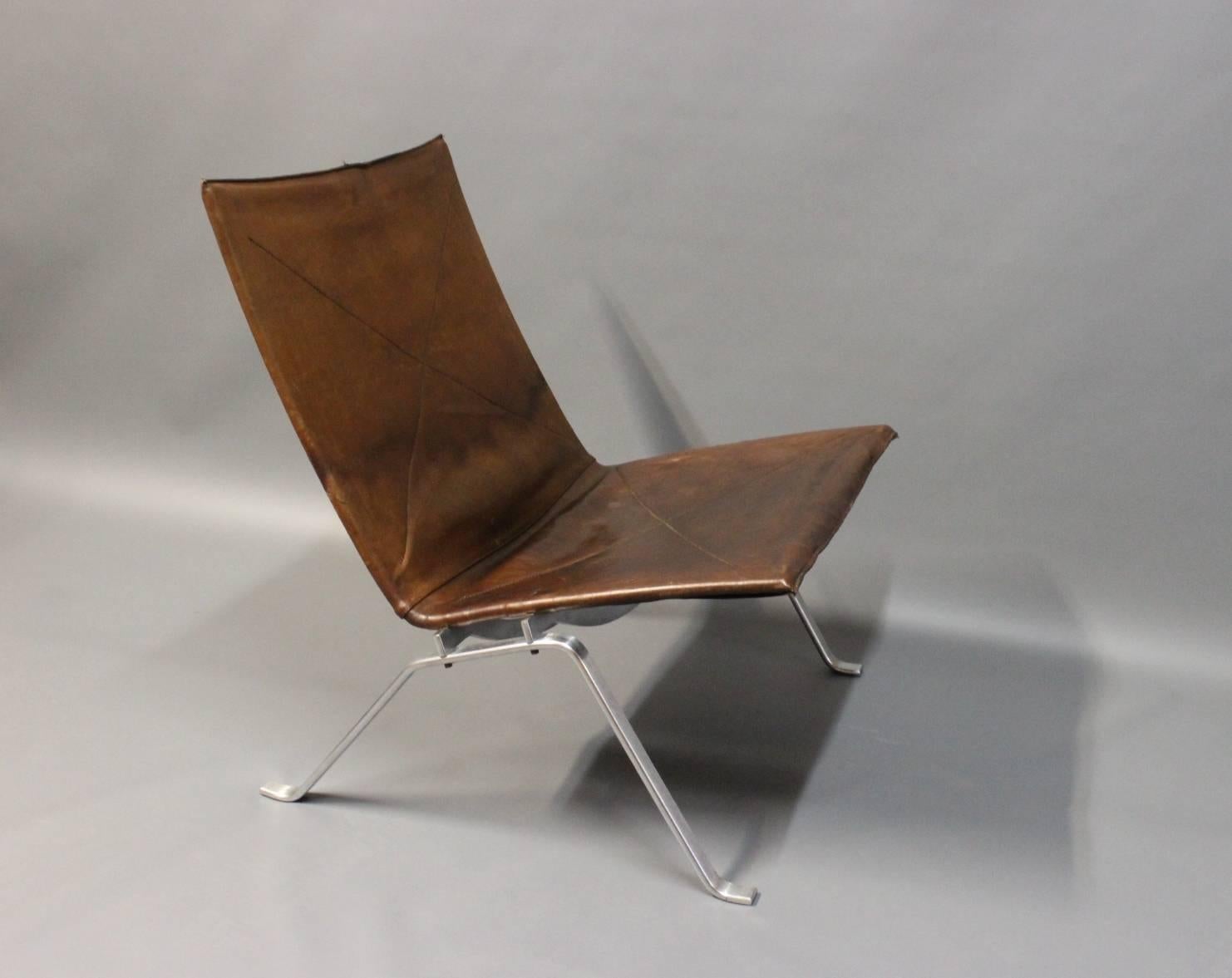 Scandinavian Modern Easy Chair PK22 by Poul Kjærholm and Manufactured by E. Kold Christensen