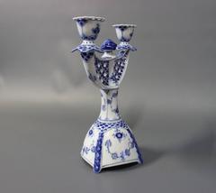 Royal Copenhagen Blue Fluted Lace Candlestick, No. 1/1169, 1969-1973