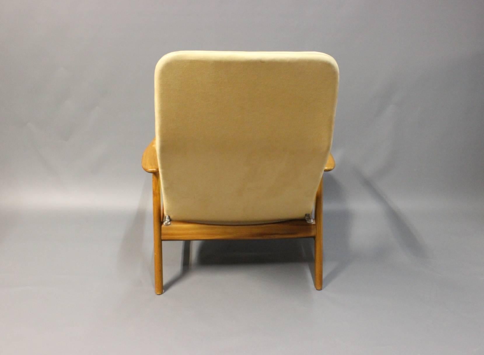 Danish Alf Svensson Highback Reclining Lounge Chair Manufactured by Fritz Hansen, 1957