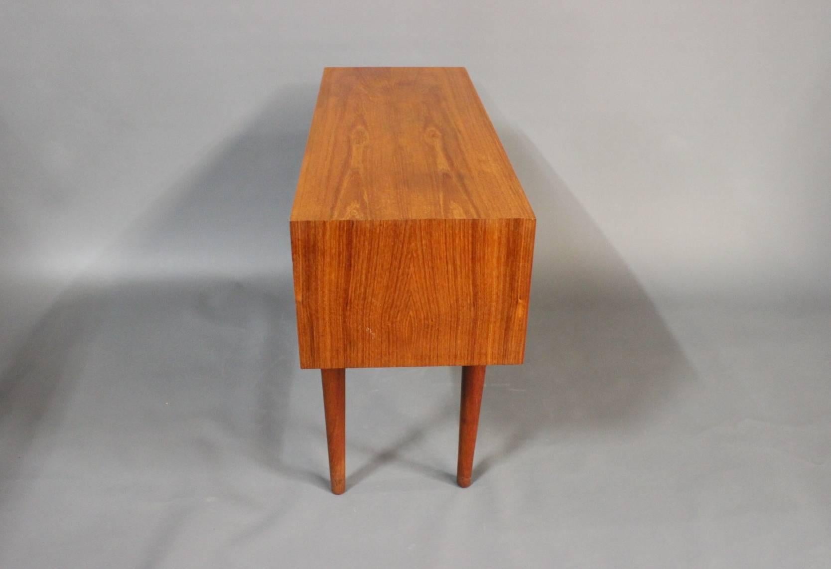 Scandinavian Modern FM Chest of Drawers in Teak with Four Drawers Designed by Kai Kristiansen, 1960