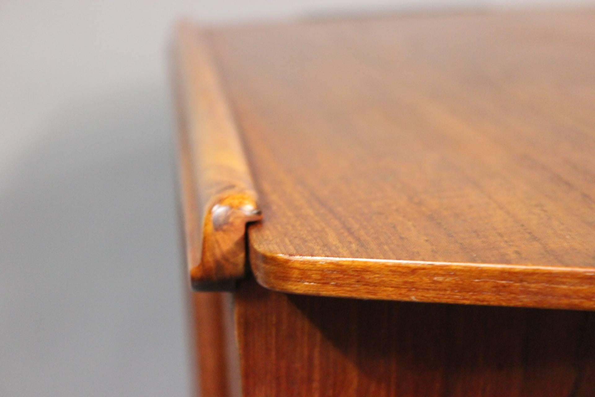 Mid-20th Century Sewing Table in Teak with Sliding Topplate by a Danish Manufacturer, circa 1960s