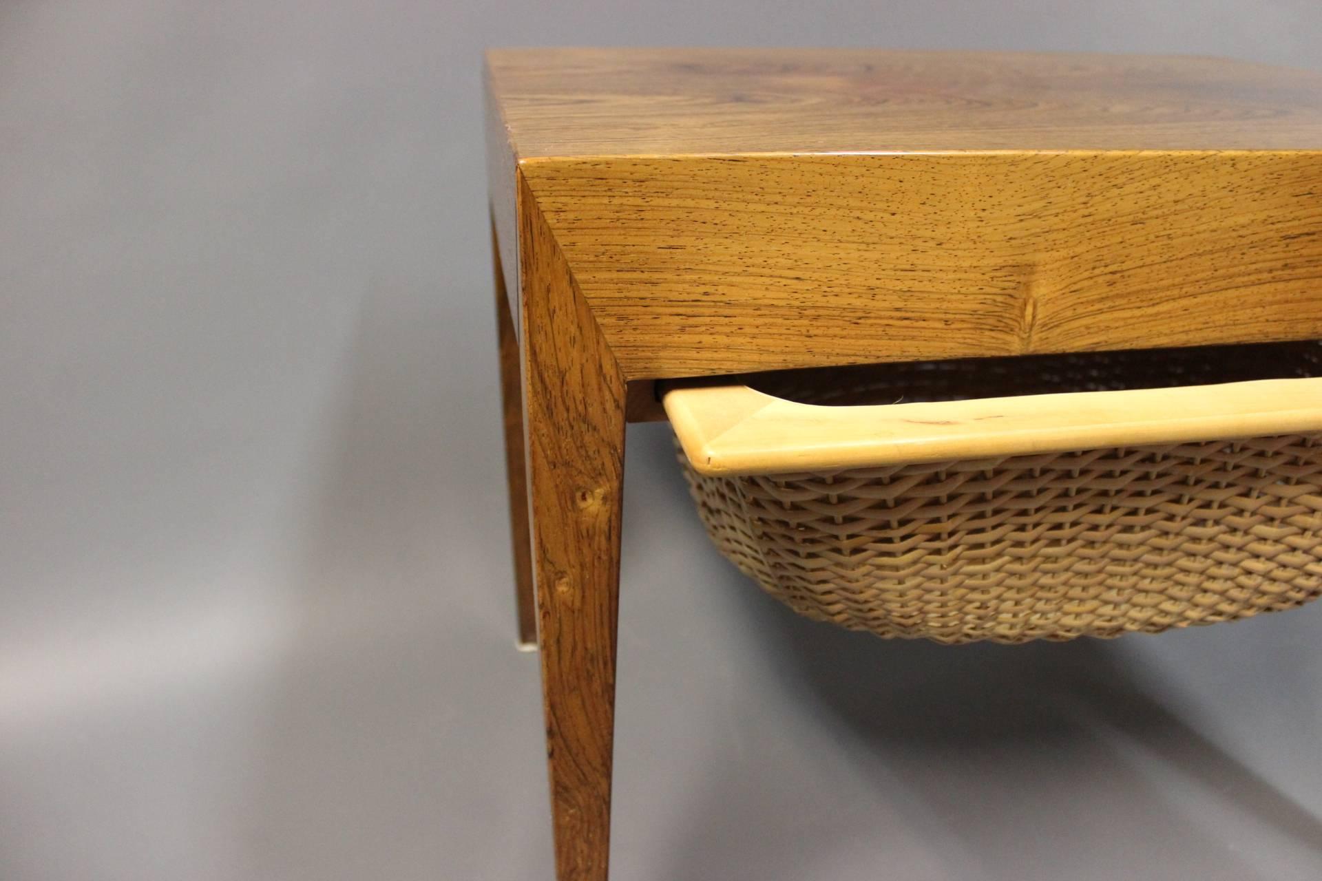 Mid-20th Century Small Sewing Table by Severin Hansen and Haslev Furnuture Factory, 1960