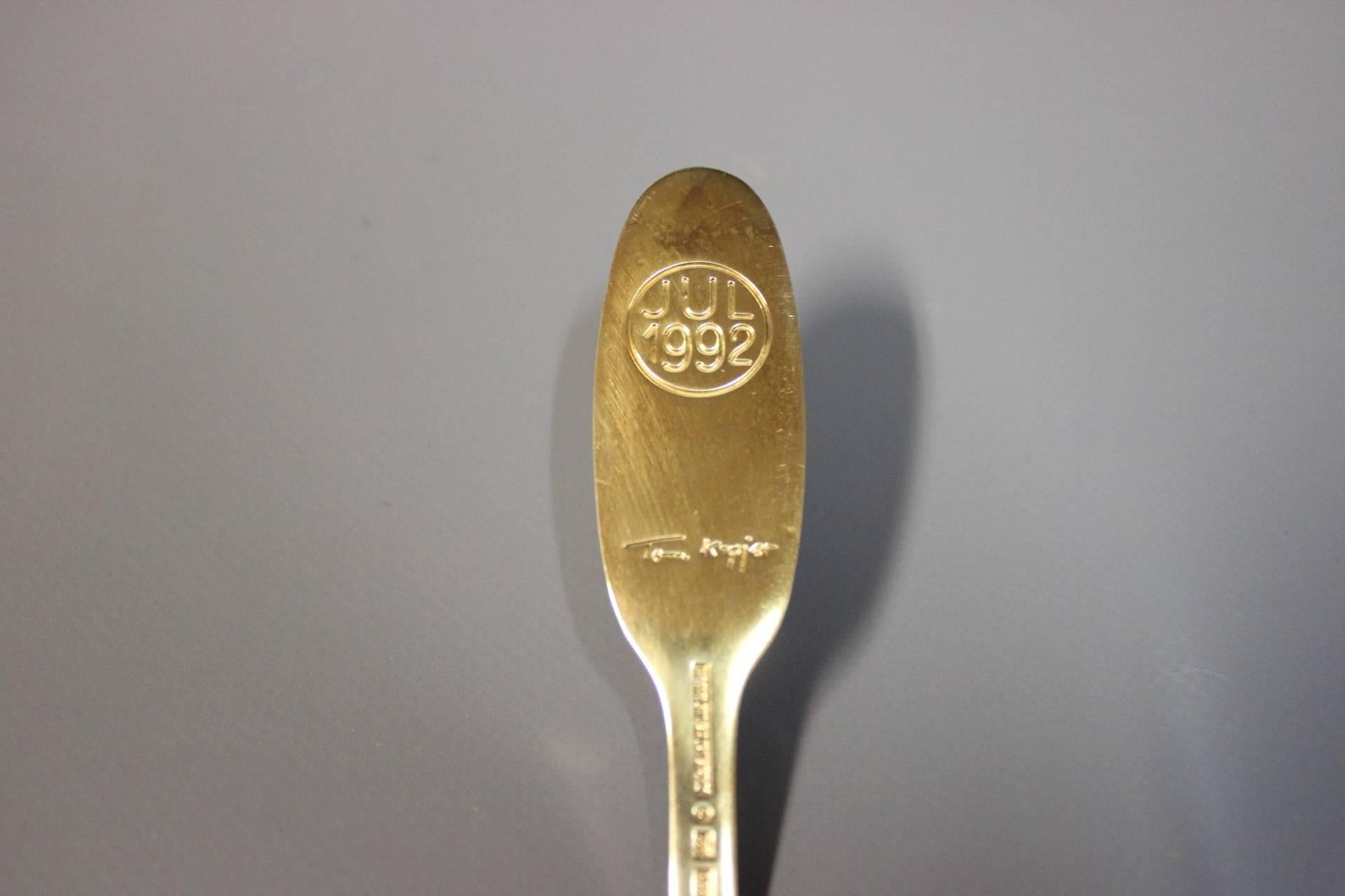 Gilt Christmas Fork by A. Michelsen from 1992