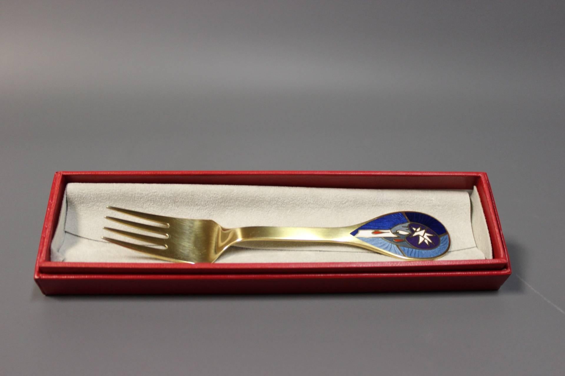 Christmas Fork by A. Michelsen from 1999 In Good Condition In Lejre, DK