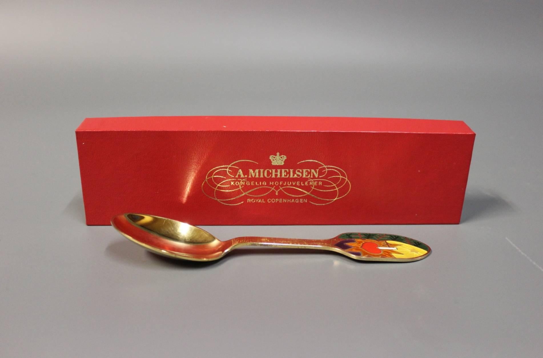 Scandinavian Modern Christmas Spoon by A. Michelsen from 2001
