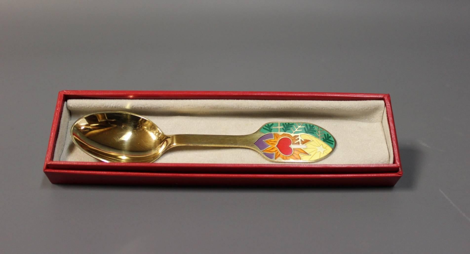 Gilt Christmas Spoon by A. Michelsen from 2001