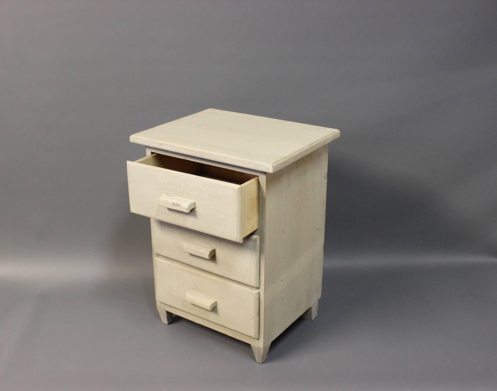 Danish Grey Painted Miniature Children's Chest of Drawers, circa 1880