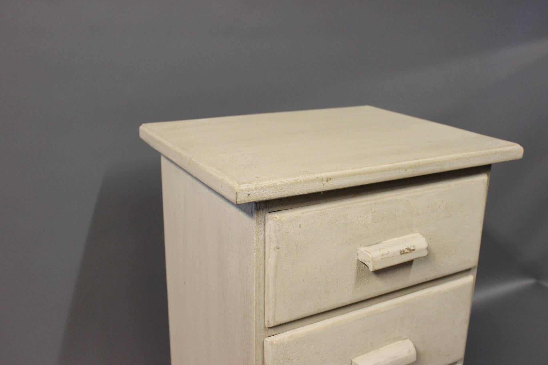 Grey Painted Miniature Children's Chest of Drawers, circa 1880 In Good Condition In Lejre, DK