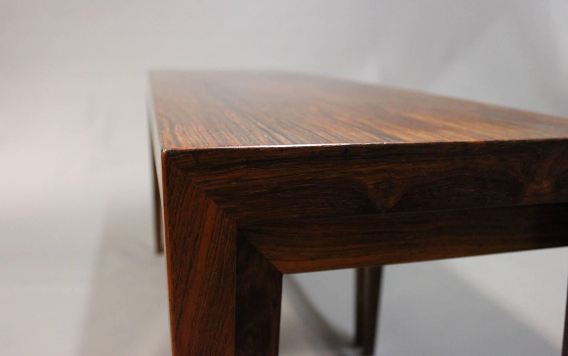 Rosewood Nest of Tables Designed by Severin Hansen and Haslev Furniture Factory