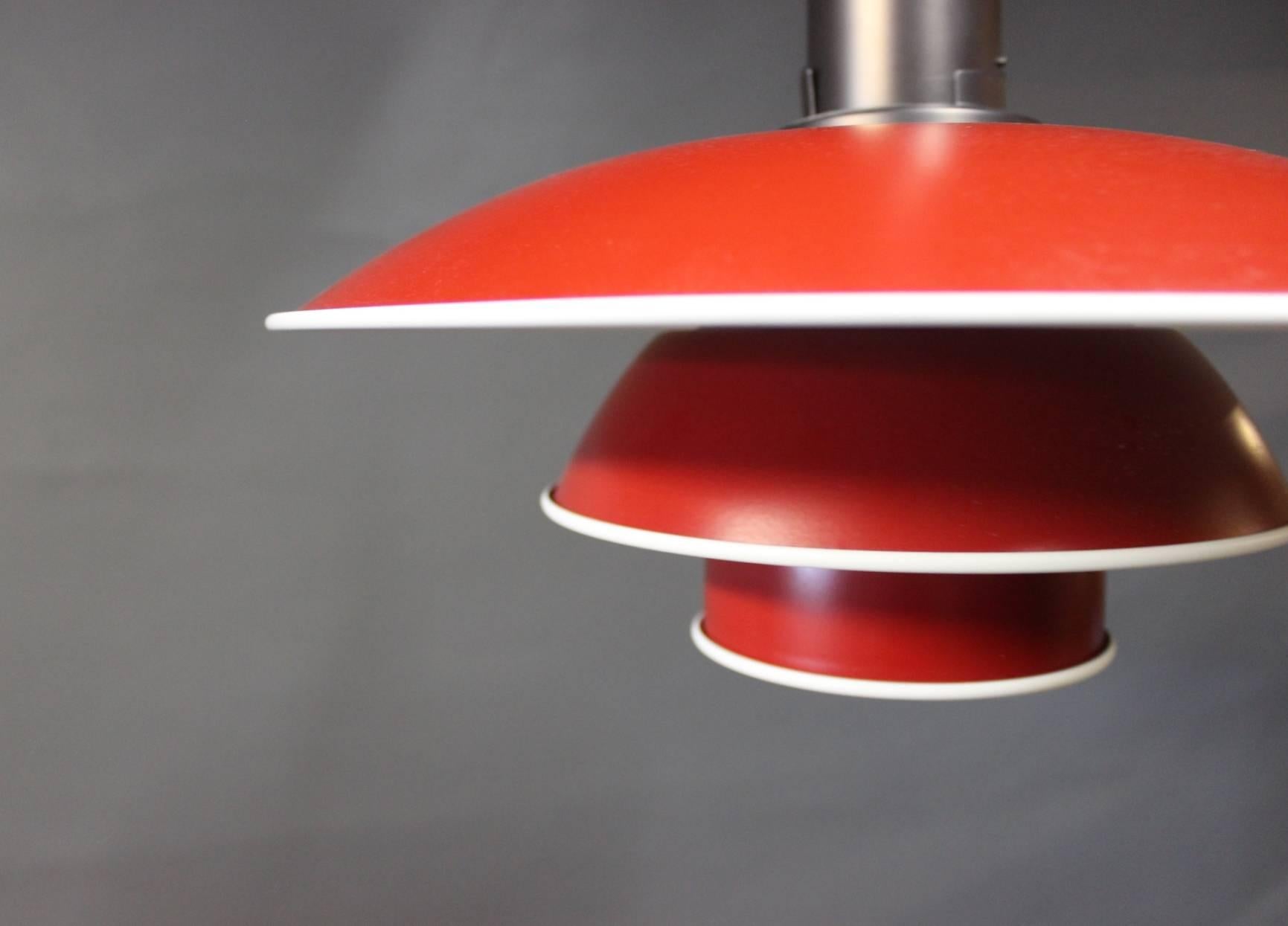 Danish PH3½-3 Pendant in Red and White by Poul Henningsen and Louis Poulsen, 2014