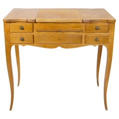 Vanity With Bulit In Drawers & Mirror Made In Light Mahogany From 1920s