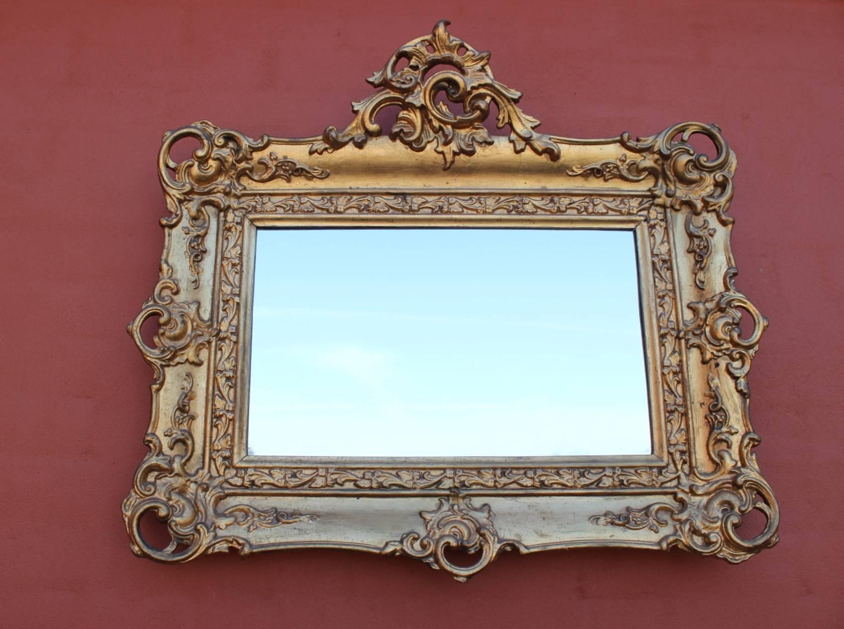 Other Mirror with Original Gold Leaf Frame, Denmark, 1820s