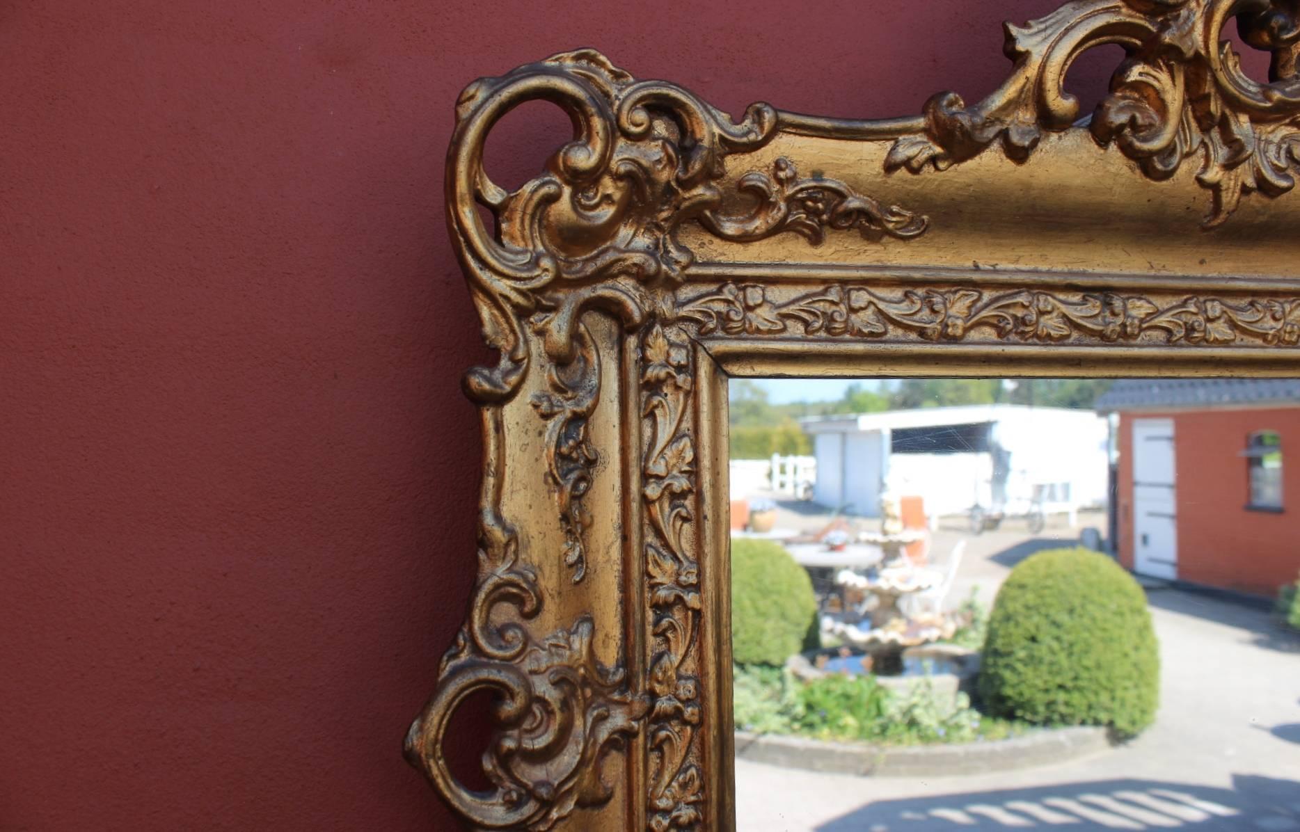 Danish Mirror with Original Gold Leaf Frame, Denmark, 1820s