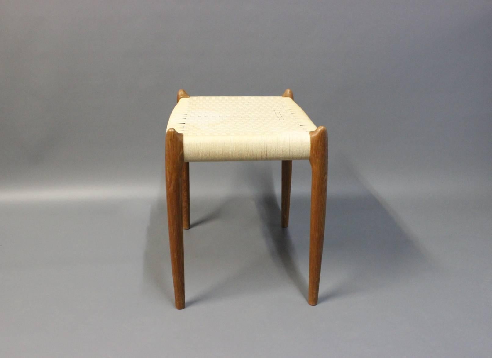 Scandinavian Modern Small Stool, Model 80 A, by NO. Møller and J.L. Møller, 1960s