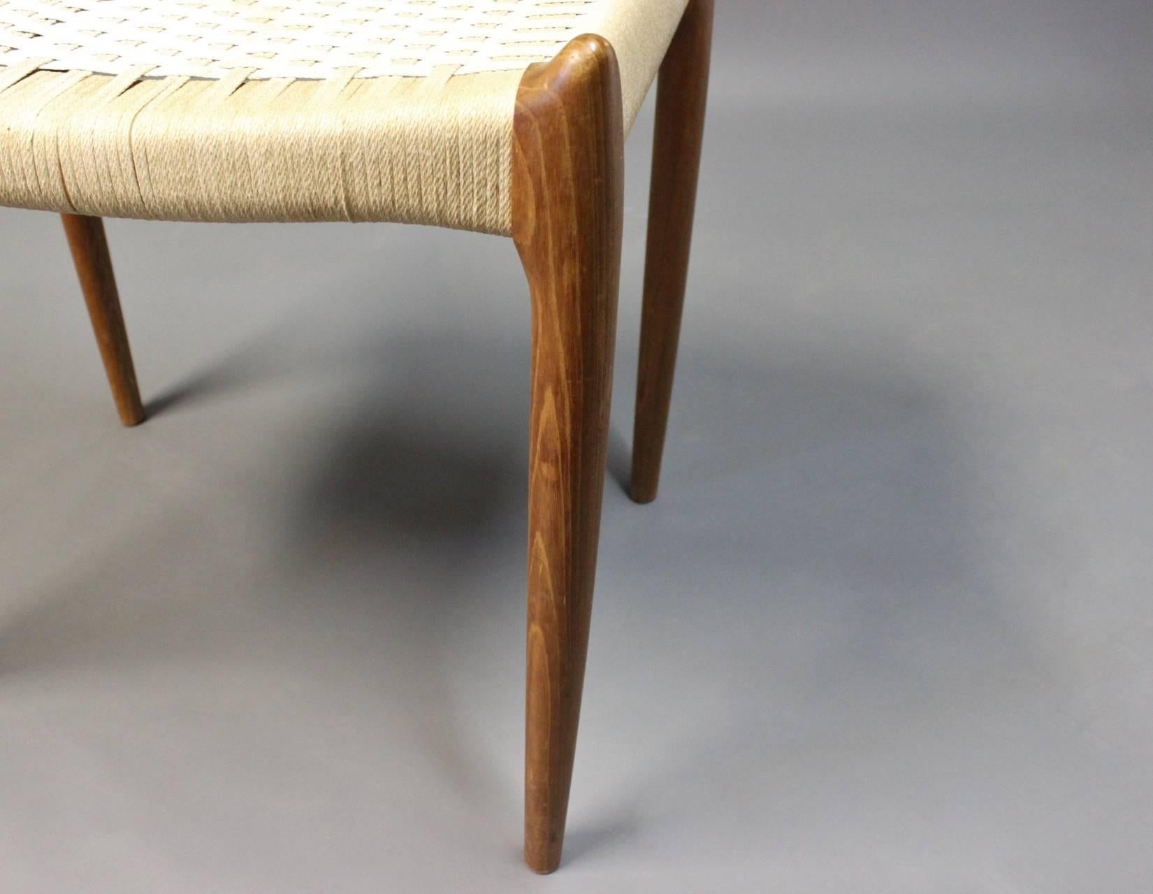 Cord Small Stool, Model 80 A, by NO. Møller and J.L. Møller, 1960s