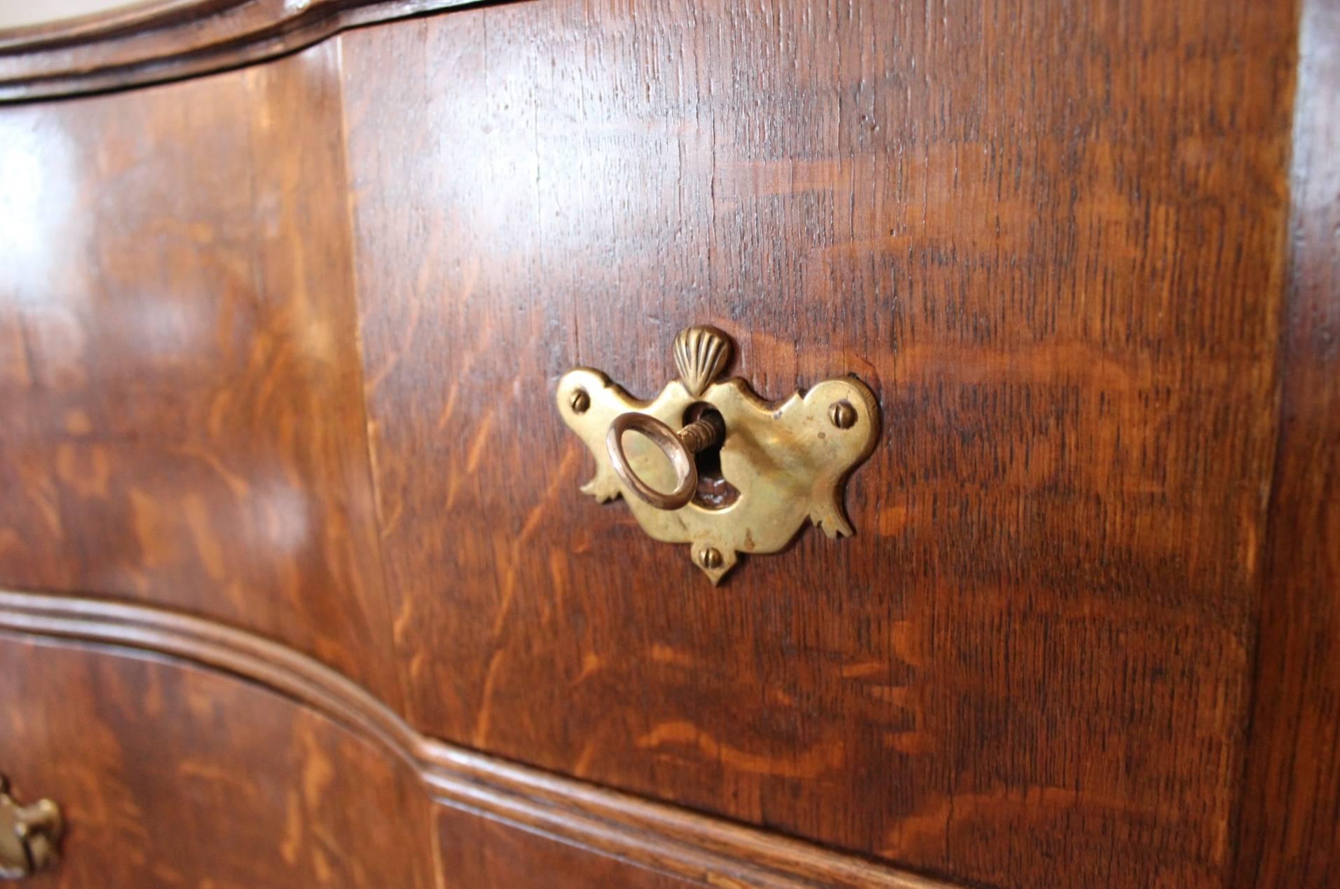 Large Baroque Style Chest of Drawers in Oak, 1740 1