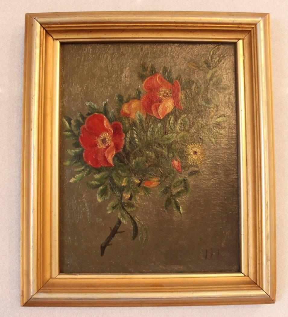 Other Small Oil Painting with Beautiful Floral Motif, 1890