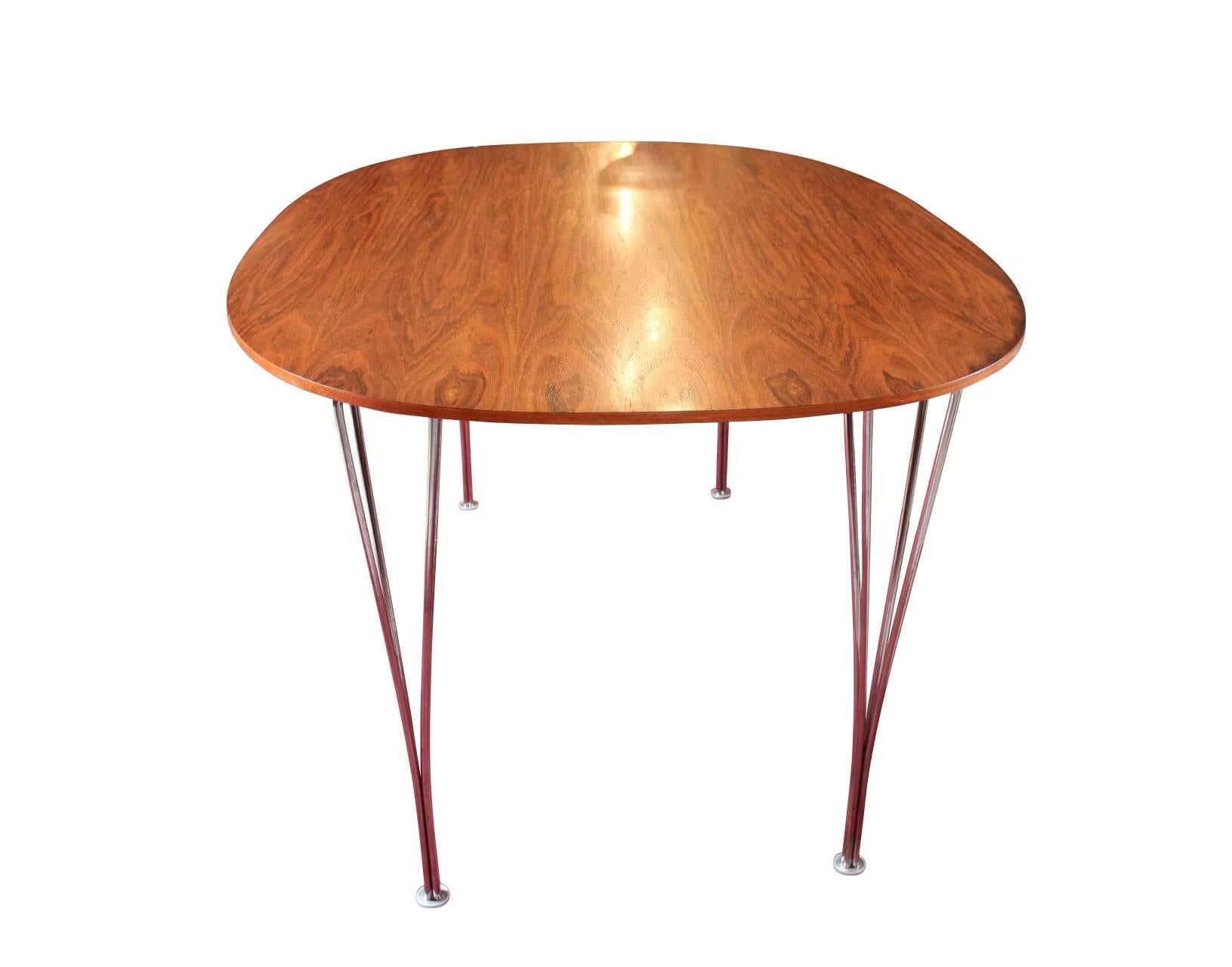 Danish Super Ellipse Dining Table in Rosewood by Piet Hein and Bruno Mathsson, 1980s