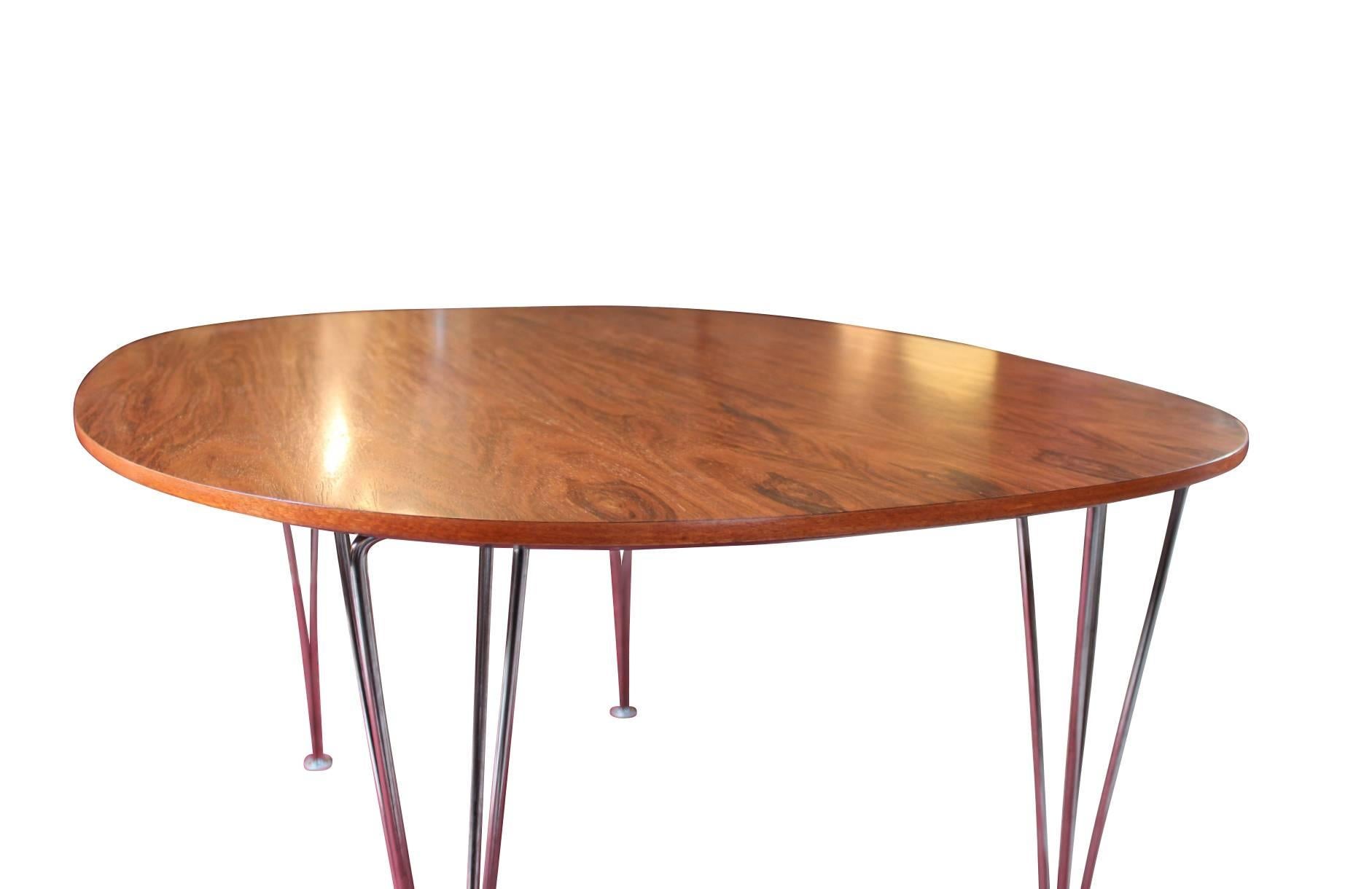 Super Ellipse Dining Table in Rosewood by Piet Hein and Bruno Mathsson, 1980s In Good Condition In Lejre, DK