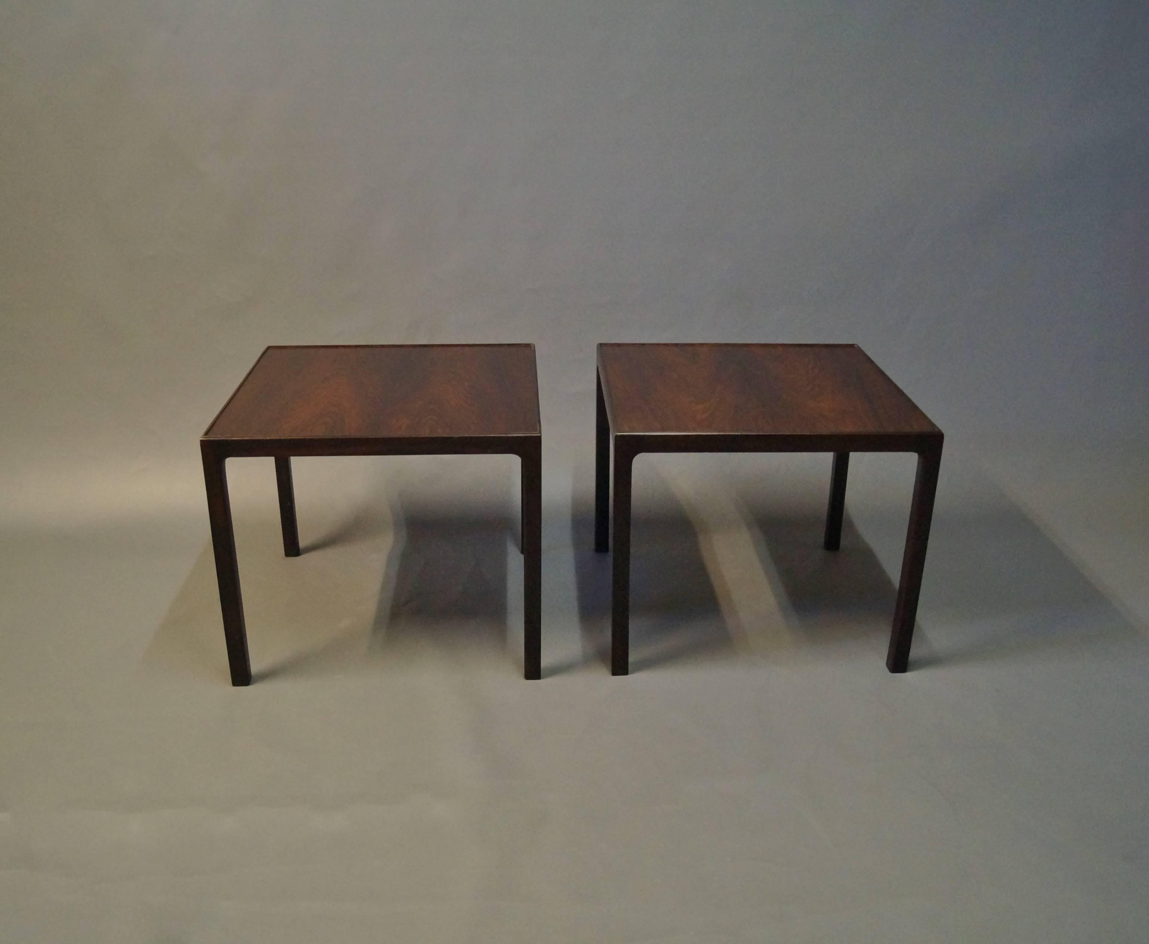 A couple of lamp tables in rosewood from Silkeborg furniture factory and the 1960s.